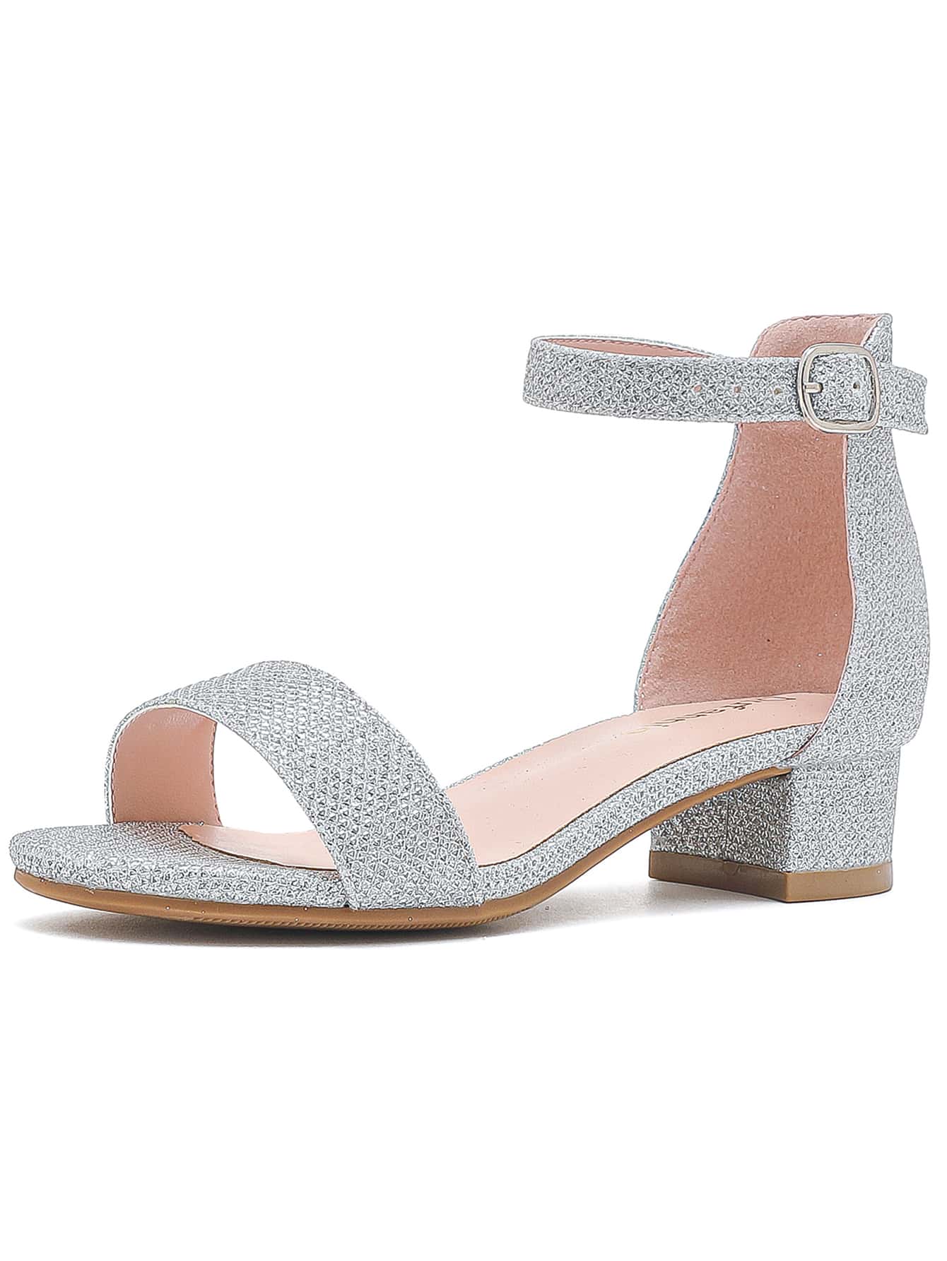 Dreamshoes Toddler Little Big Kid Girls Sandals Low Heels Ankle Strap Open Toe Dress Pump