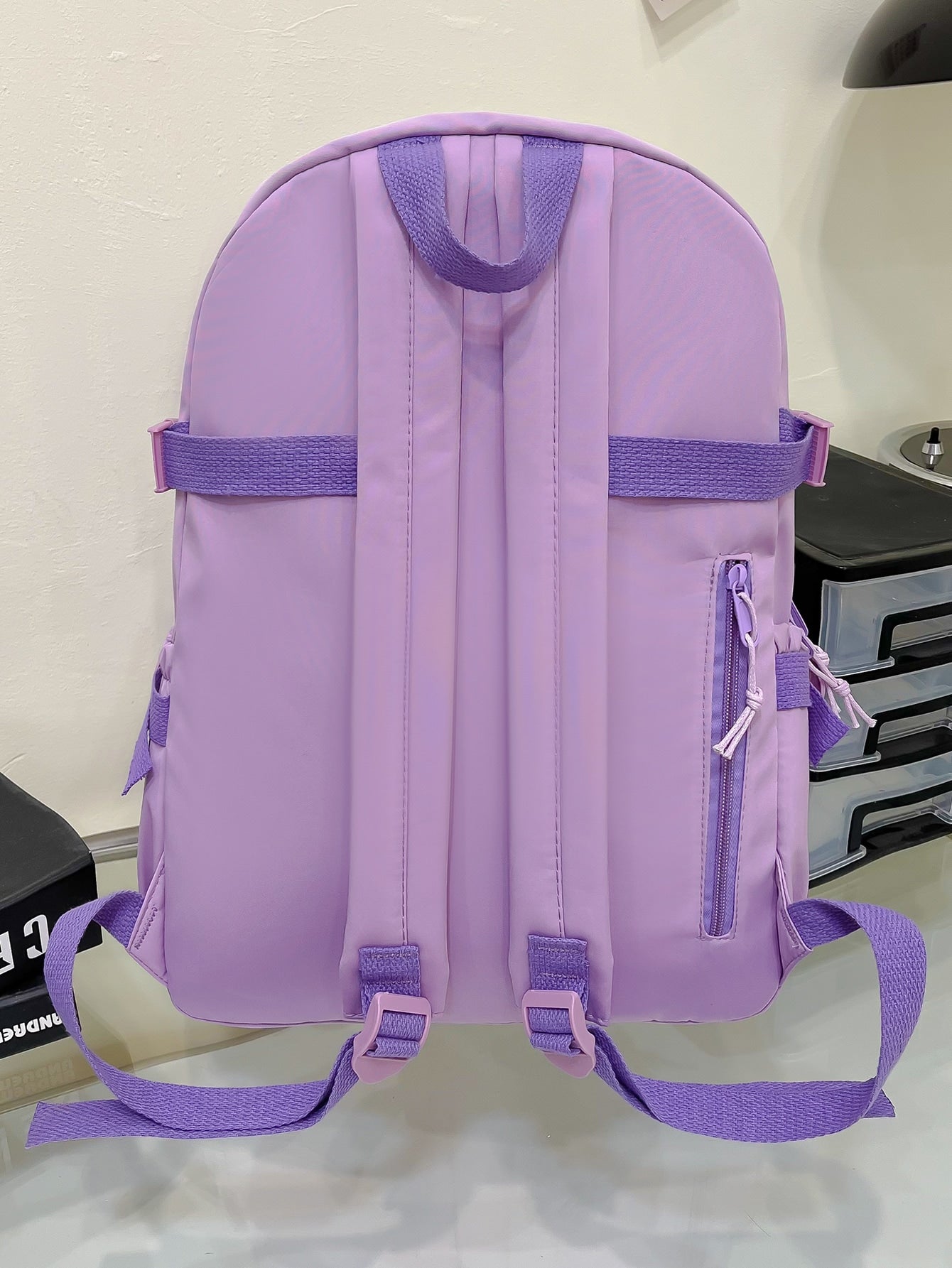 Cute Student Schoolbag, Large Capacity Zipper Simple Schoolbag With Bear Schoolbag For Elementary Students Female Middle School Students High School Students Large Capacity Shoulder Schoolbag Fashion Casual Campus Pairing Computer Schoolbag Female School
