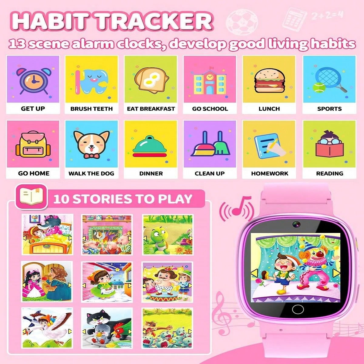 1pc Children's Watch, Support Camera, Video Recording, Flashlight, Music&Games Playing, No Phone Function, Christmas/Birthday/Student Gifts, For Boys & Girls