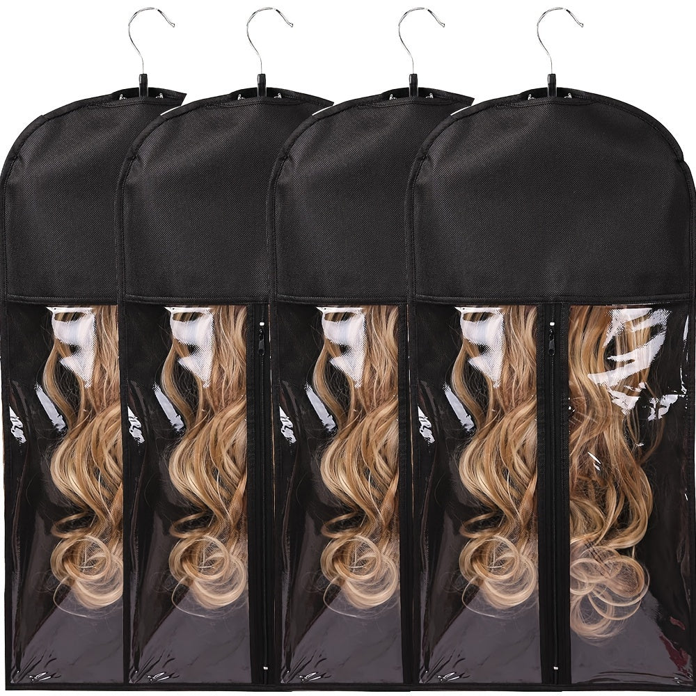 Wig Storage Bag And Hanger For Multiple Wigs Dustproof Easy Wigs Organizer PVC Bag With Zipper