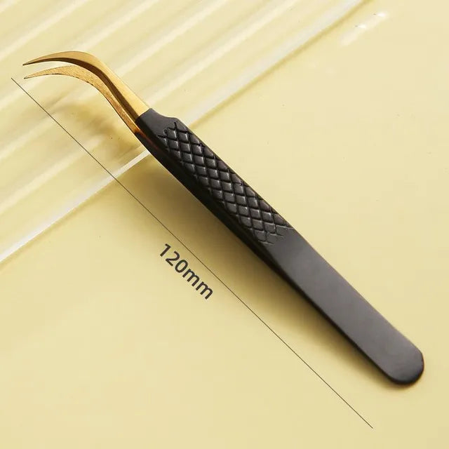 False Eyelash Tweezers For Fake Eyelashes Extensions Individual Curved Strip Lashes Eyebrow Hair Clip Tongs Nail Art Makeup Tool