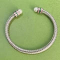 Fashionable Greek Girlfriend Club Logo Metal Pink Green Enamel Stainless Steel Open Bracelet