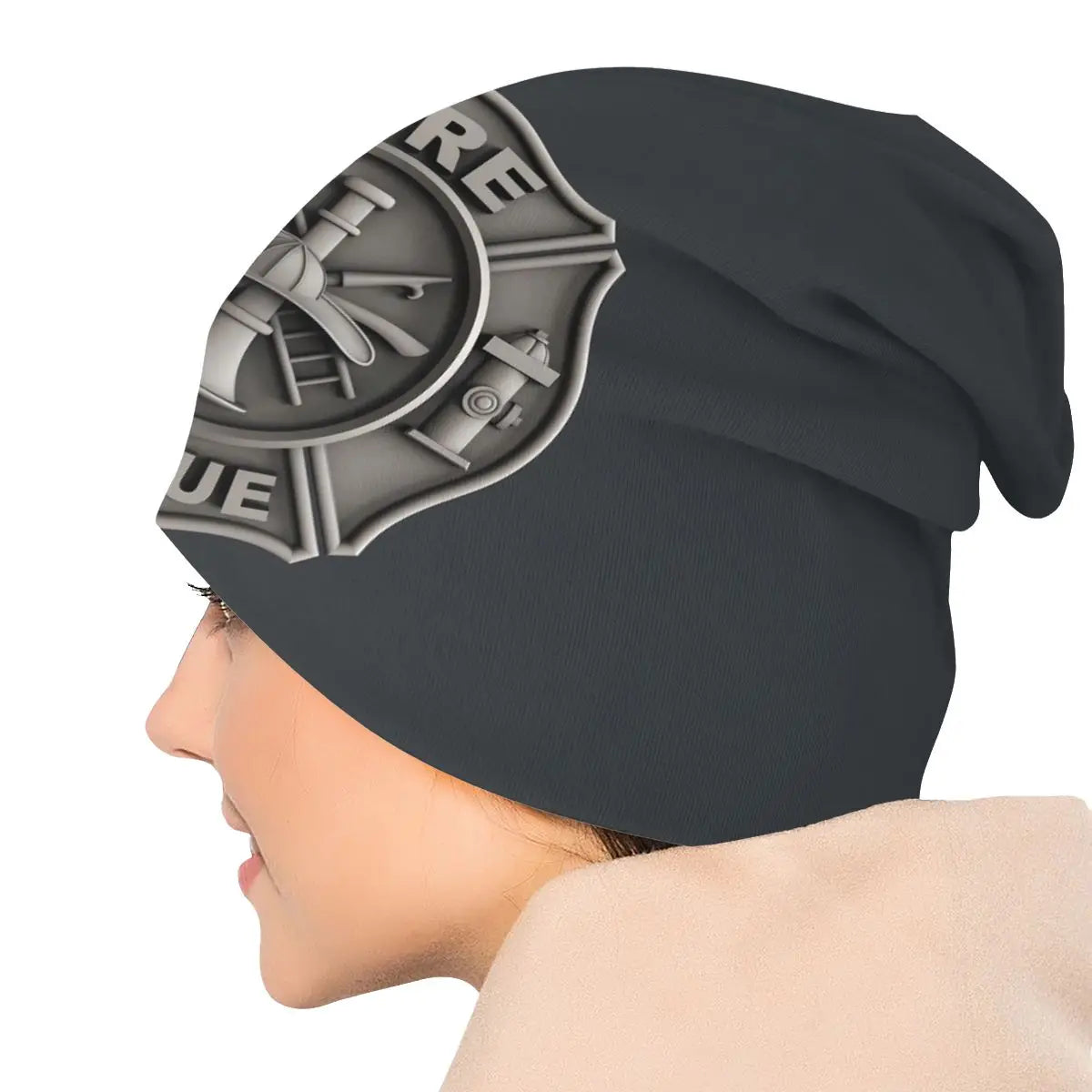 Fireman Fire Rescue Autumn Spring Hats Retro Thin Hat Bonnet Special Skullies Beanies Caps Men Women's Earmuffs