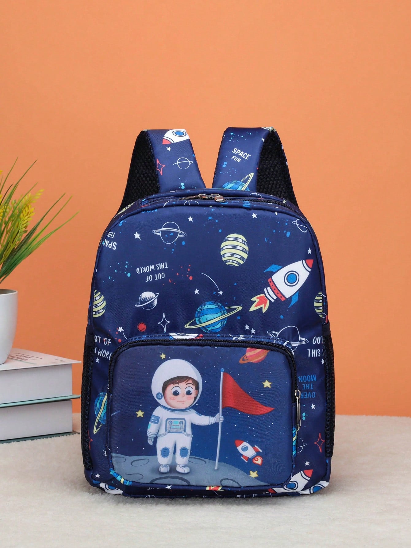 Boys Cartoon Pattern Backpack With Adjustable-strap
