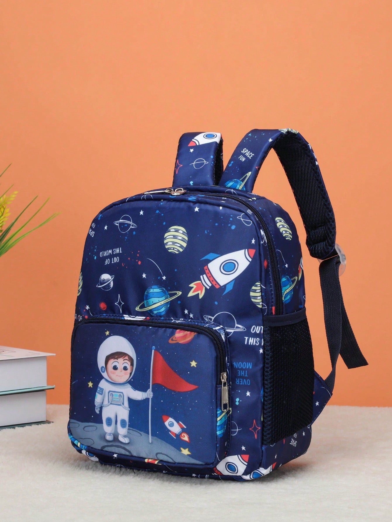 Boys Cartoon Pattern Backpack With Adjustable-strap