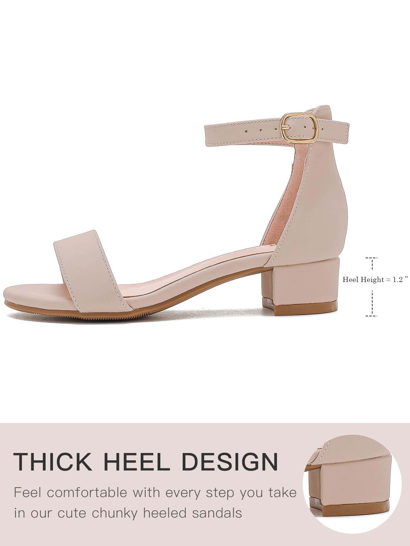 Dreamshoes Toddler Little Big Kid Girls Sandals Low Heels Ankle Strap Open Toe Dress Pump