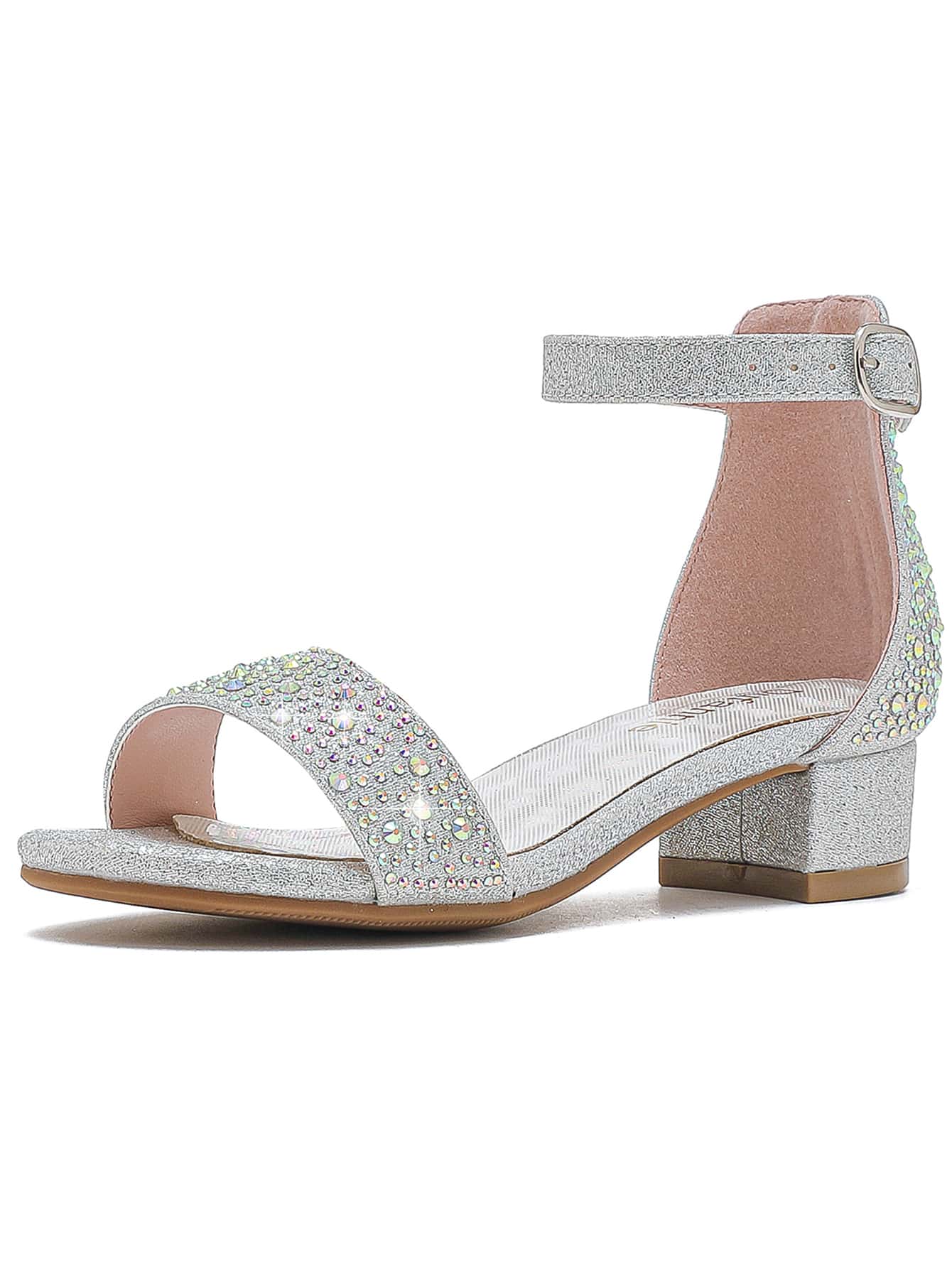 Dreamshoes Toddler Little Big Kid Girls Sandals Low Heels Ankle Strap Open Toe Dress Pump