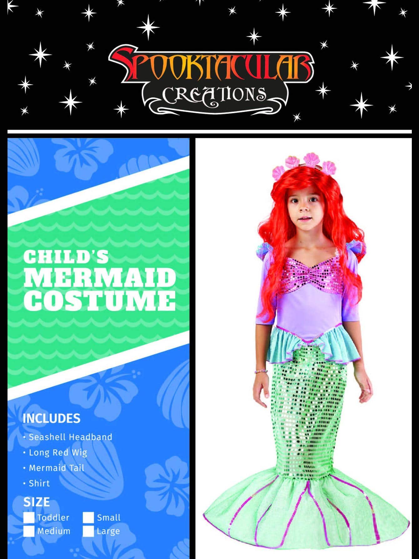 Spooktacular Creations Girls Mermaid Costume, Kids Mermaid Princess Costume For Halloween Dress Up