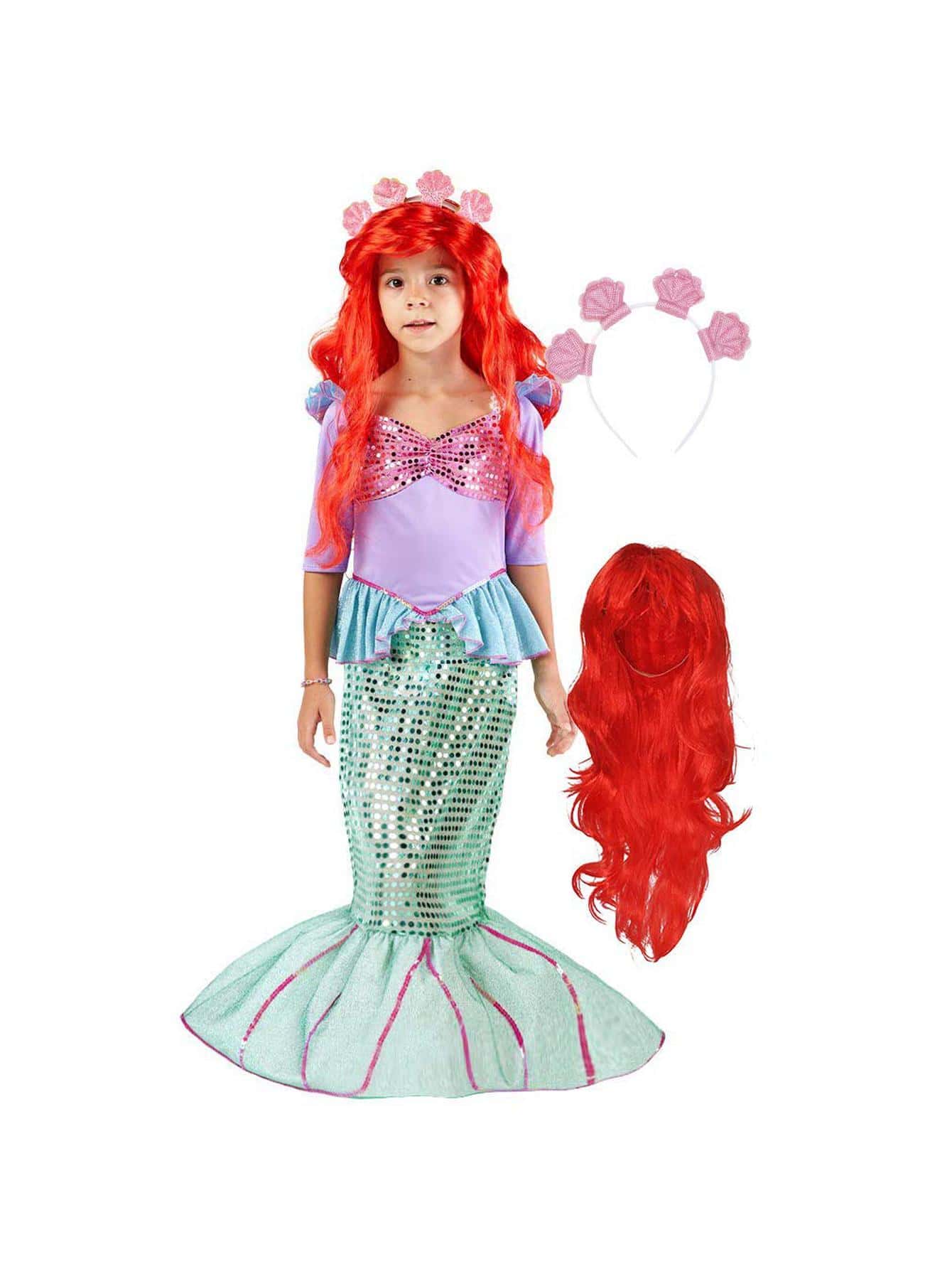 Spooktacular Creations Girls Mermaid Costume, Kids Mermaid Princess Costume For Halloween Dress Up