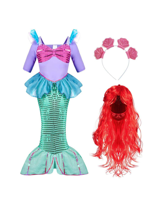 Spooktacular Creations Girls Mermaid Costume, Kids Mermaid Princess Costume For Halloween Dress Up
