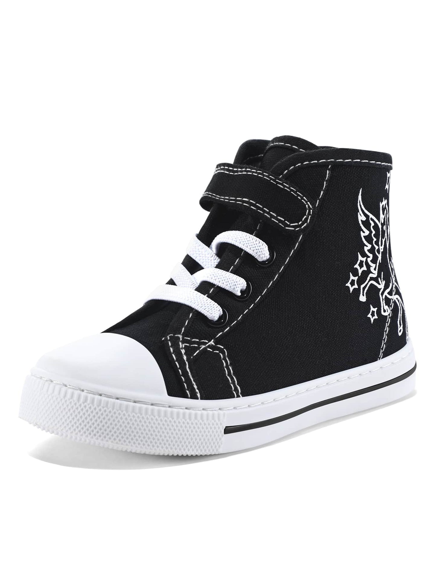 PENNYSUE Toddler Girls Sneakers Children Canvas High Top Sneakers Kids School Shoes