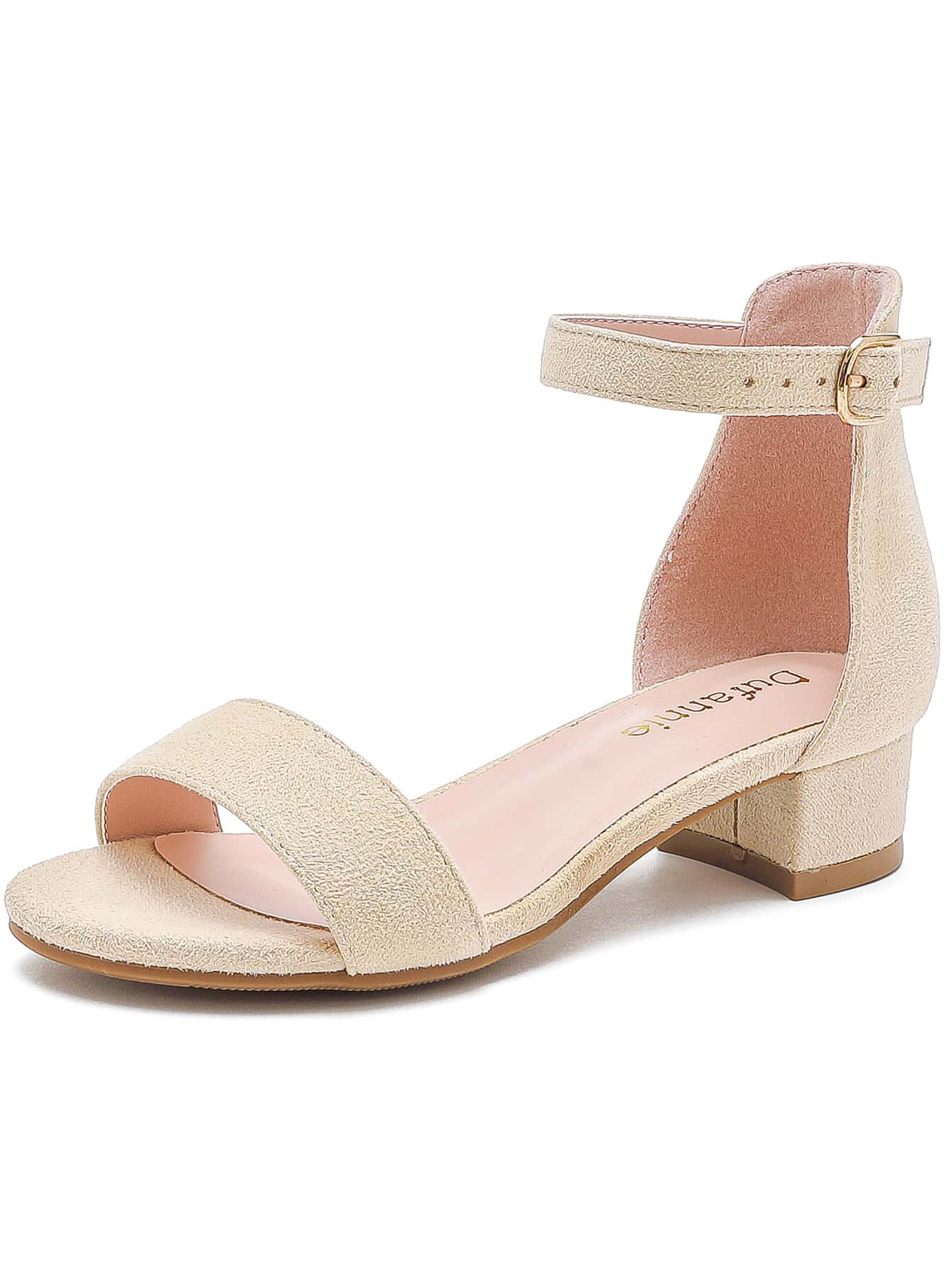 Dreamshoes Toddler Little Big Kid Girls Sandals Low Heels Ankle Strap Open Toe Dress Pump