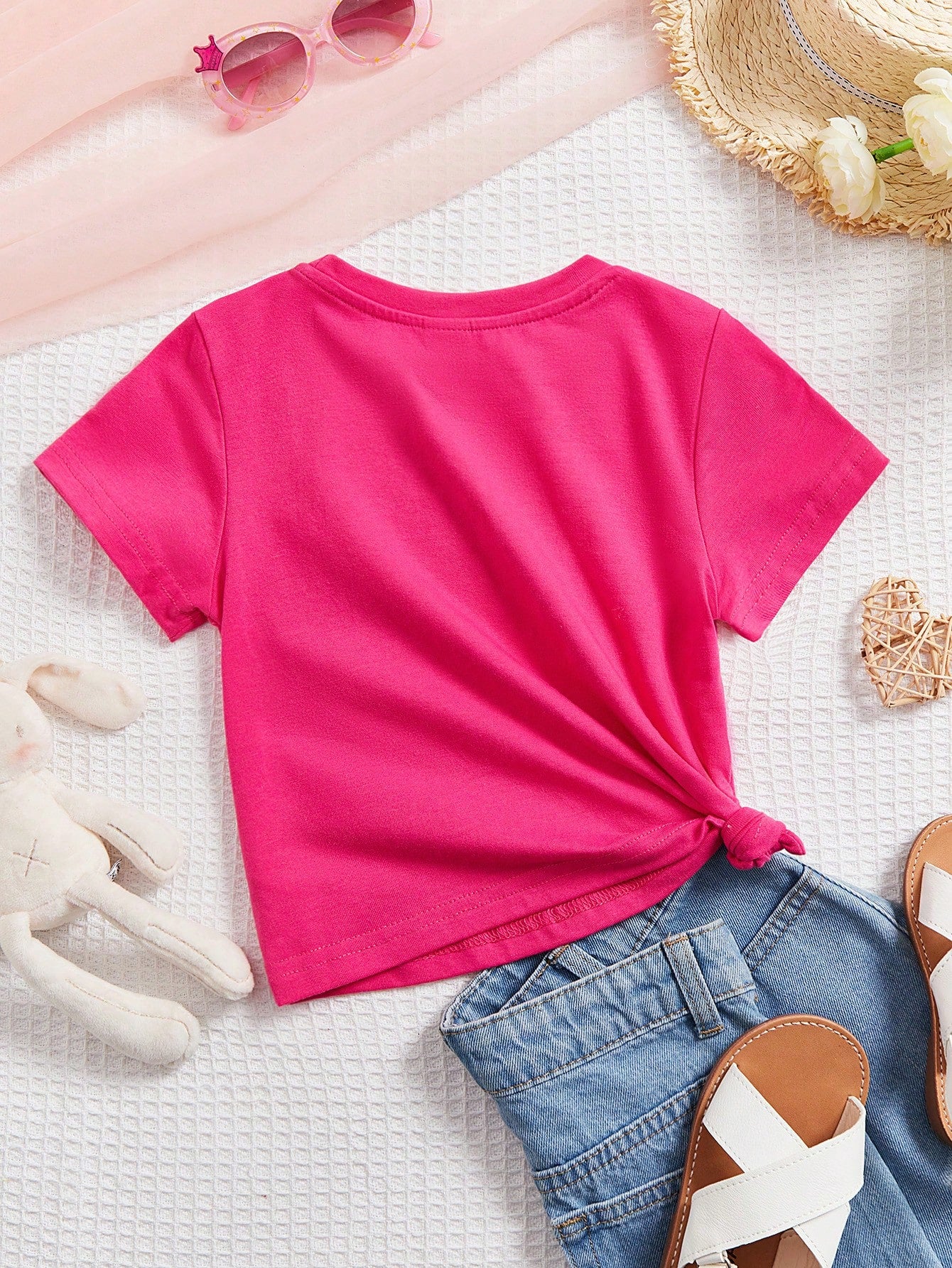 Casual Cartoon Pattern Short Sleeve T-Shirt For Cool, Cute And Young Girls, Suitable For Summer