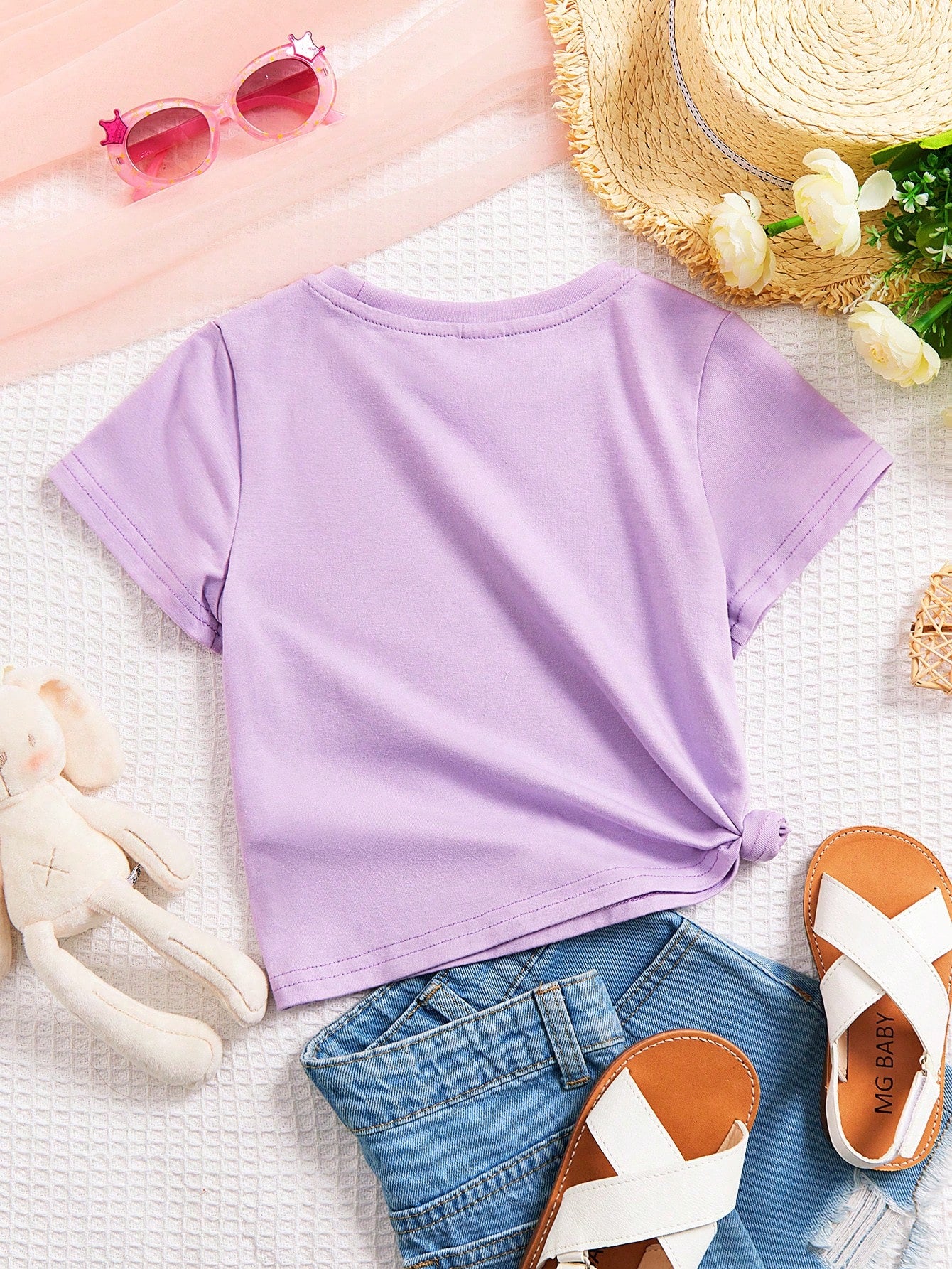 Casual Cartoon Pattern Short Sleeve T-Shirt For Cool, Cute And Young Girls, Suitable For Summer