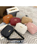 Quilted Square Crossbody Bag, Classic Metal Decor Zipper Purse, Women's Faux Leather Shoulder Bag