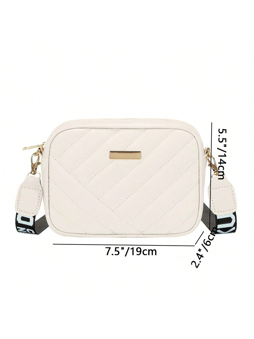 Quilted Square Crossbody Bag, Classic Metal Decor Zipper Purse, Women's Faux Leather Shoulder Bag