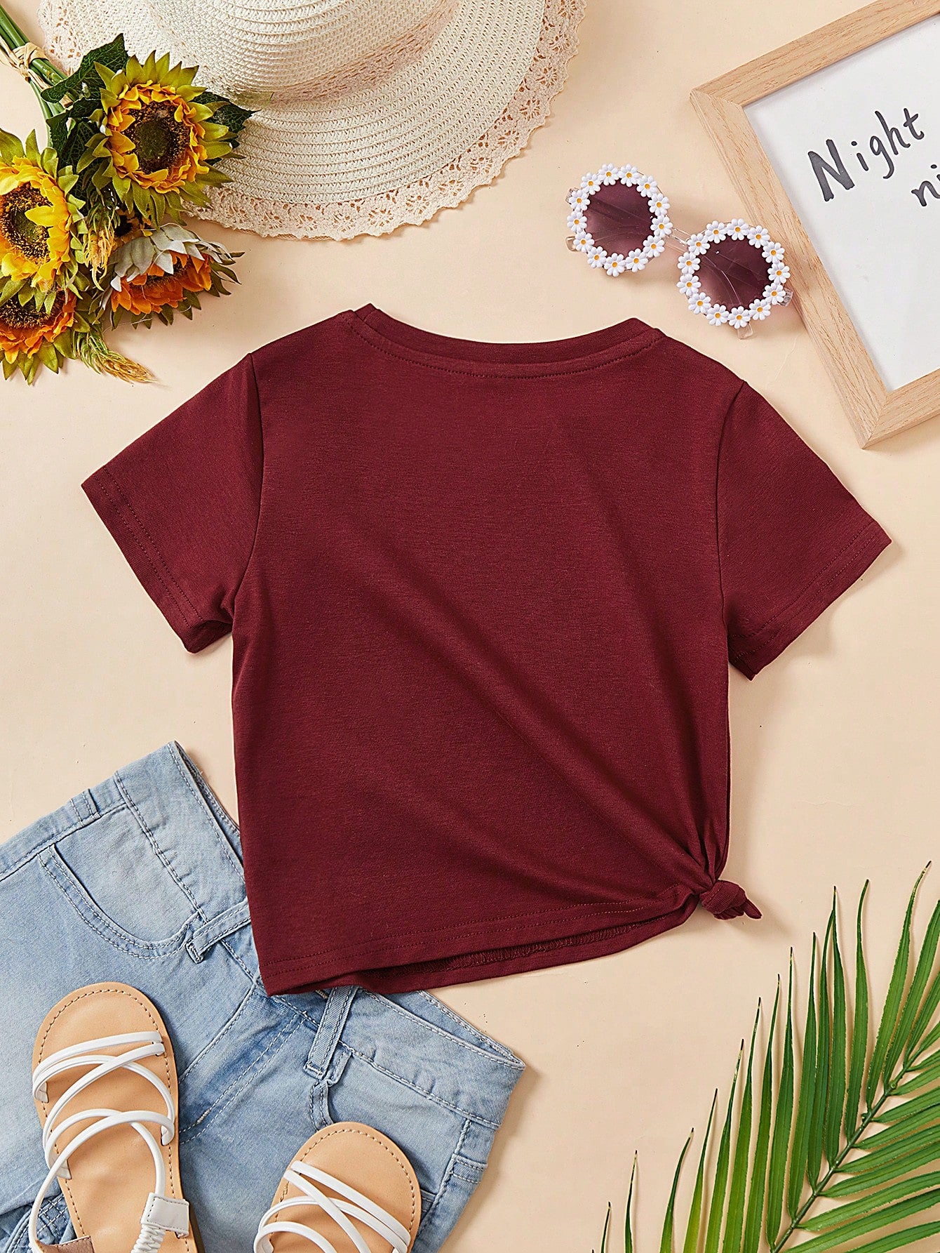 Casual Cartoon Pattern Short Sleeve T-Shirt For Cool, Cute And Young Girls, Suitable For Summer