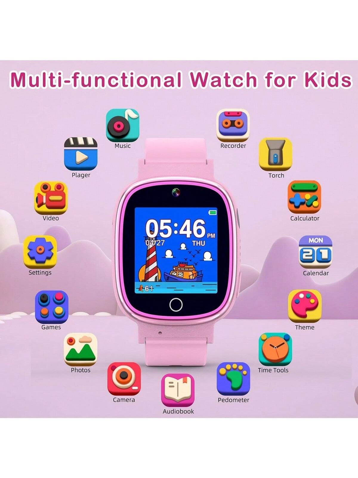 1pc Children's Watch, Support Camera, Video Recording, Flashlight, Music&Games Playing, No Phone Function, Christmas/Birthday/Student Gifts, For Boys & Girls