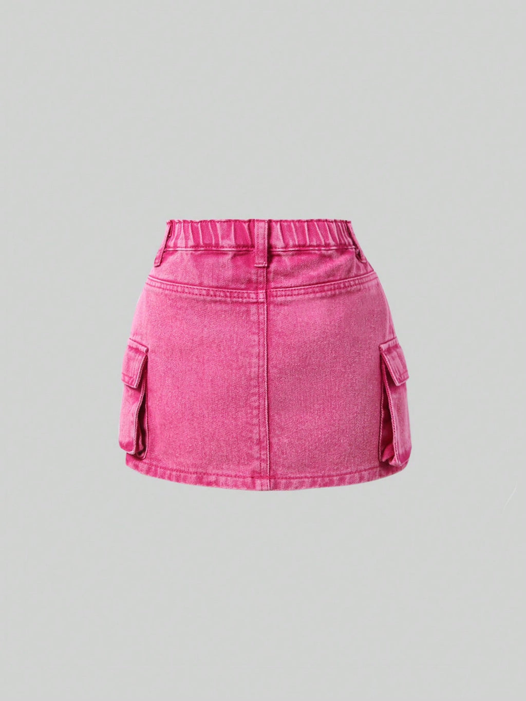 Young Girl Casual Loose Fit Simple Camouflage Print Multi-Pocket Denim Skirt