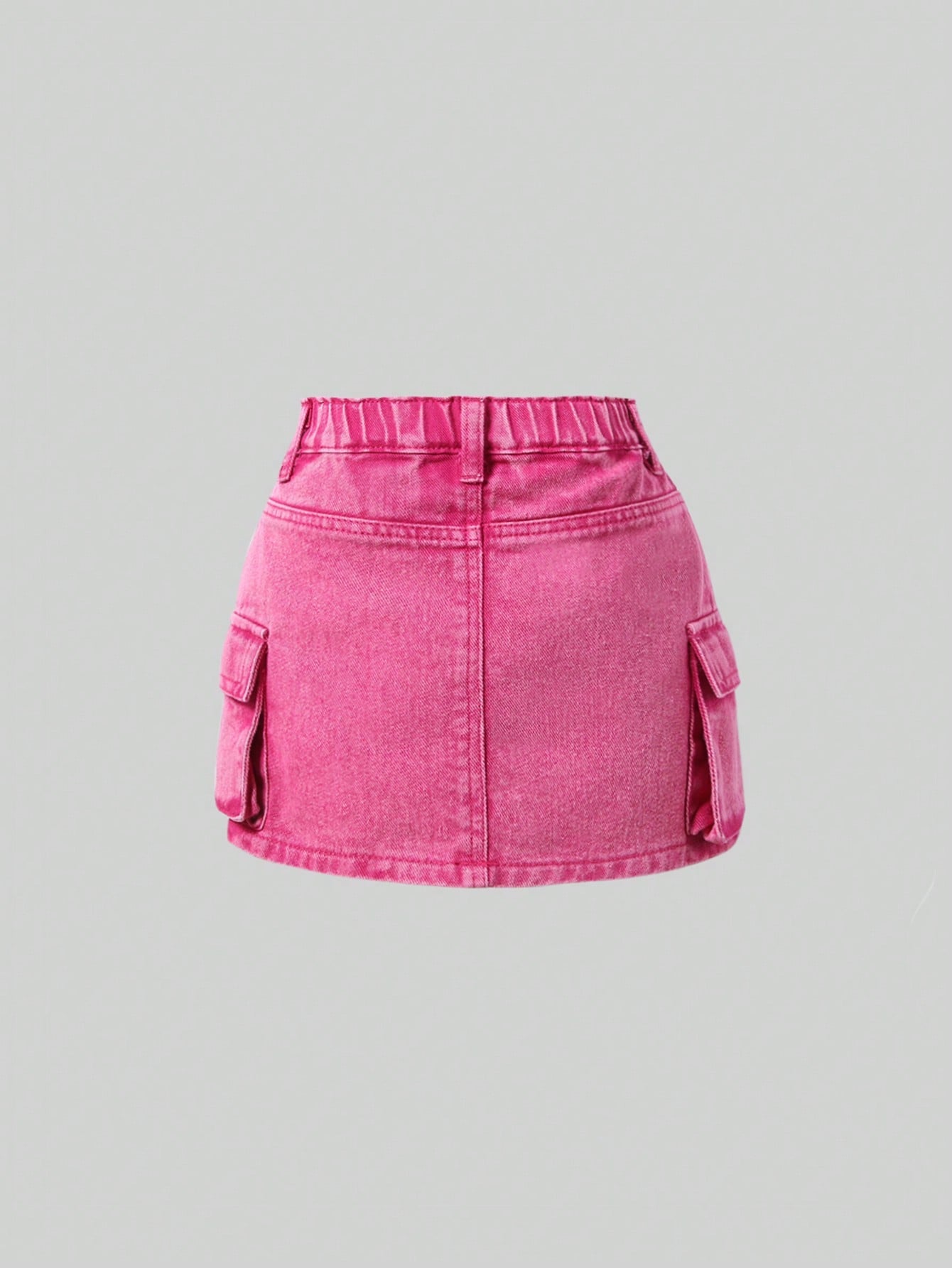 Young Girl Casual Loose Fit Simple Camouflage Print Multi-Pocket Denim Skirt