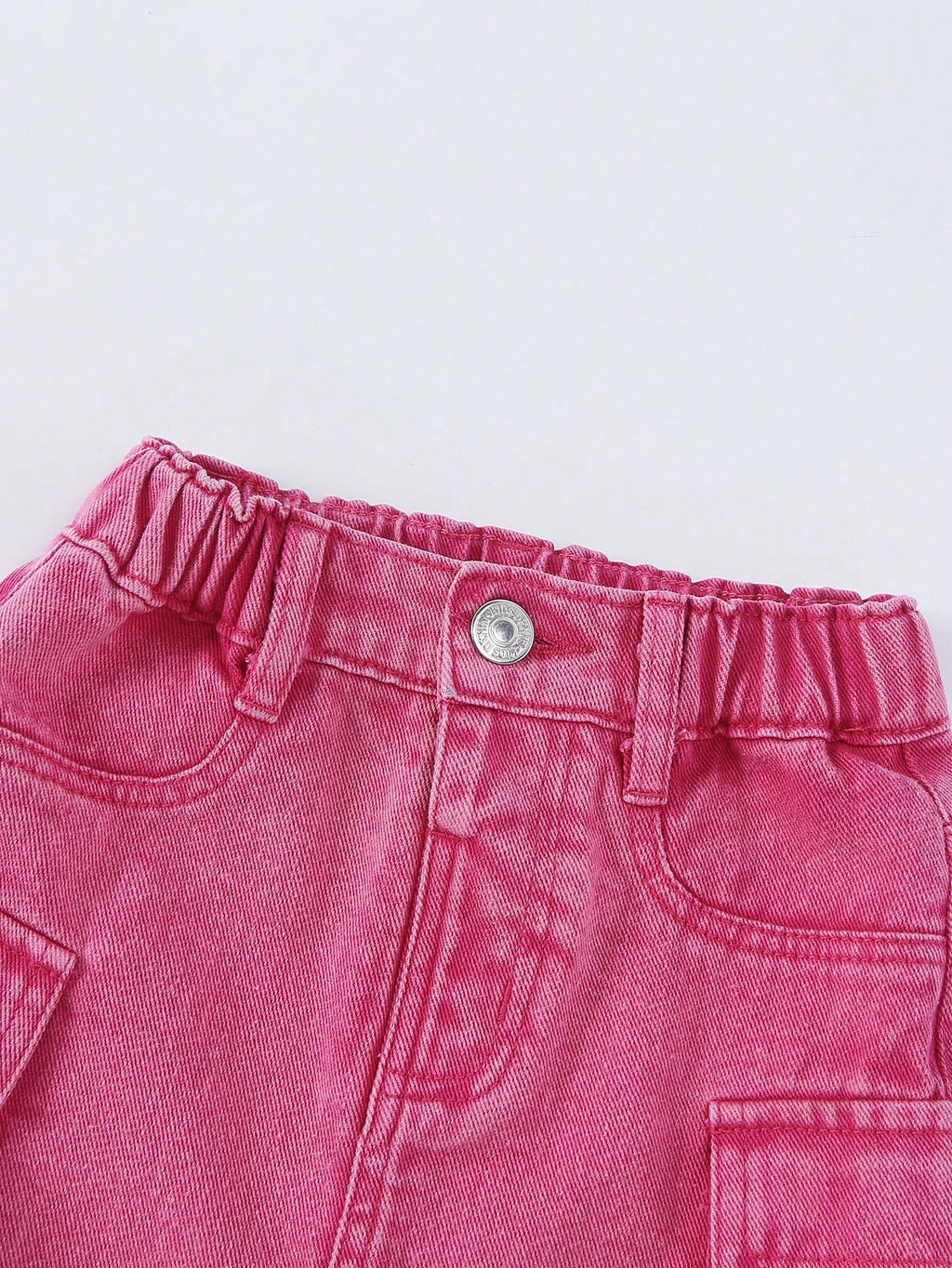 Young Girl Casual Loose Fit Simple Camouflage Print Multi-Pocket Denim Skirt