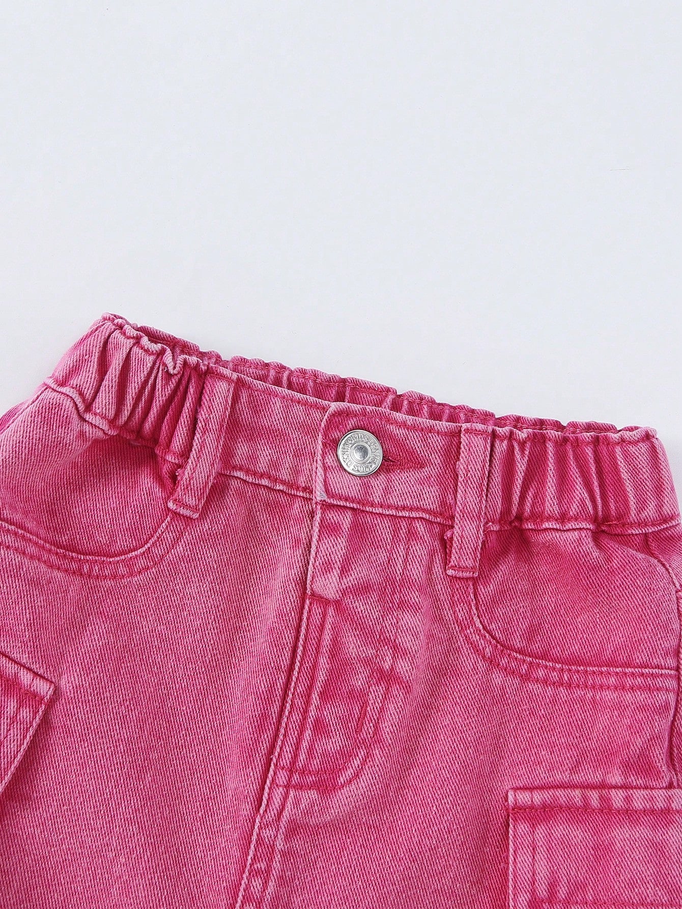 Young Girl Casual Loose Fit Simple Camouflage Print Multi-Pocket Denim Skirt