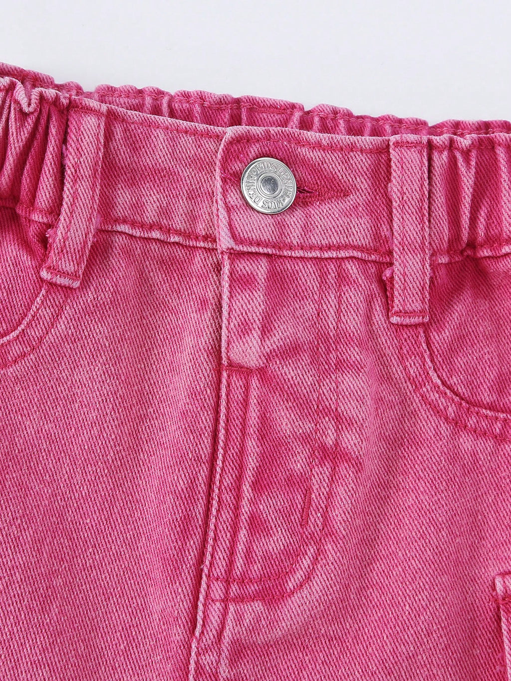 Young Girl Casual Loose Fit Simple Camouflage Print Multi-Pocket Denim Skirt