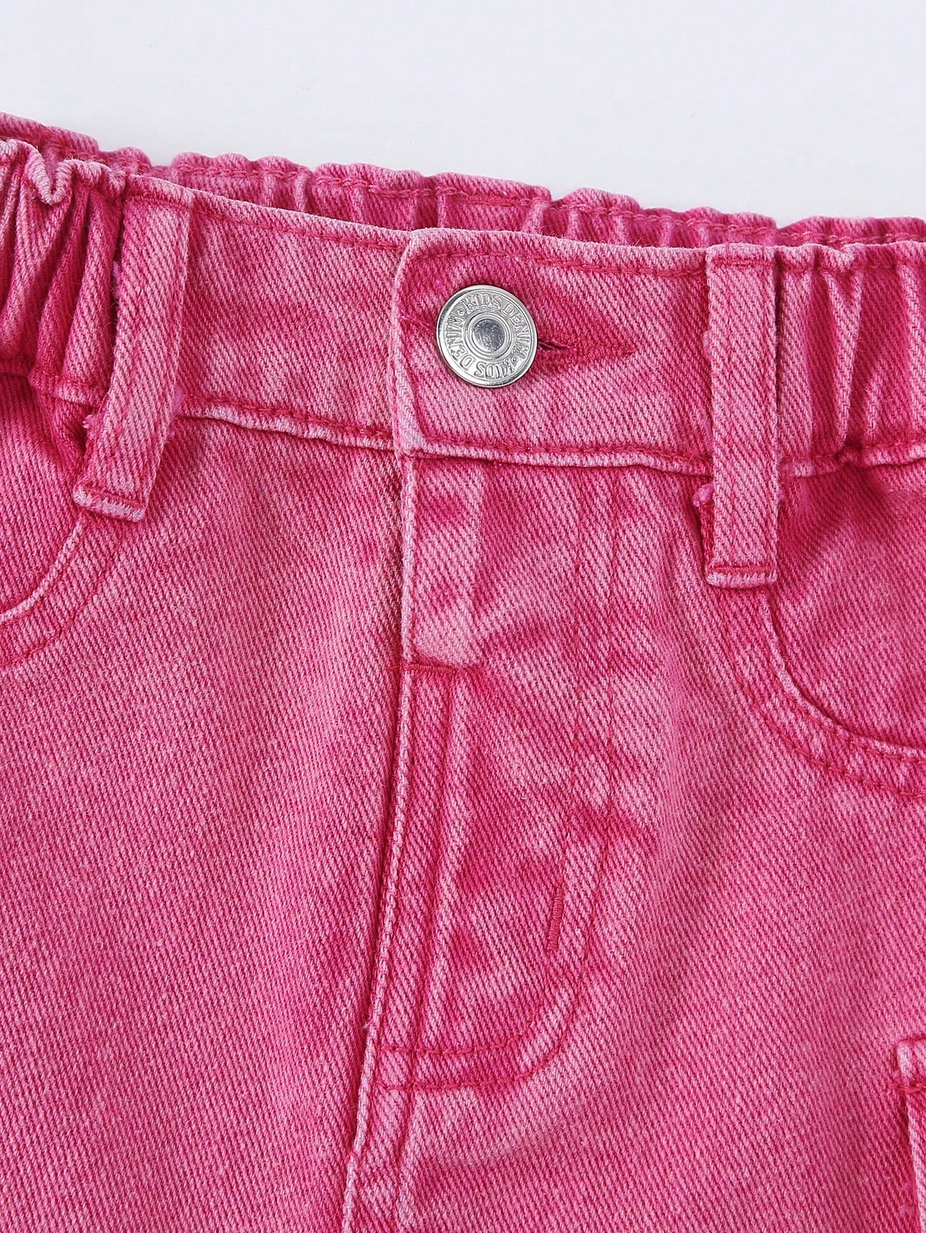 Young Girl Casual Loose Fit Simple Camouflage Print Multi-Pocket Denim Skirt