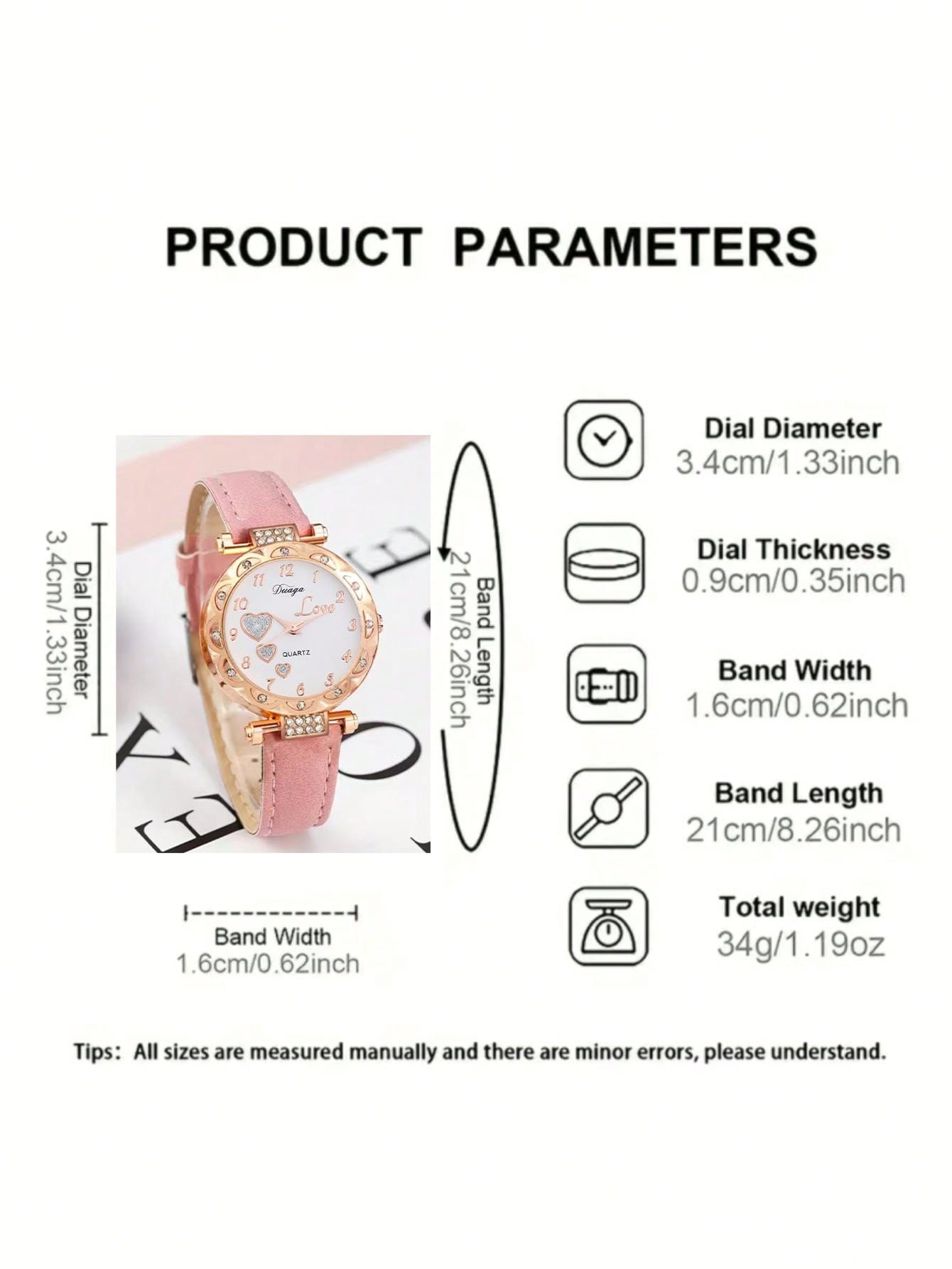 6pcs/Set Girls' Watch & Jewelry Gift Set With Rhinestone Quartz Watch And Butterfly Themed Jewelry, Perfect Gift For Kids