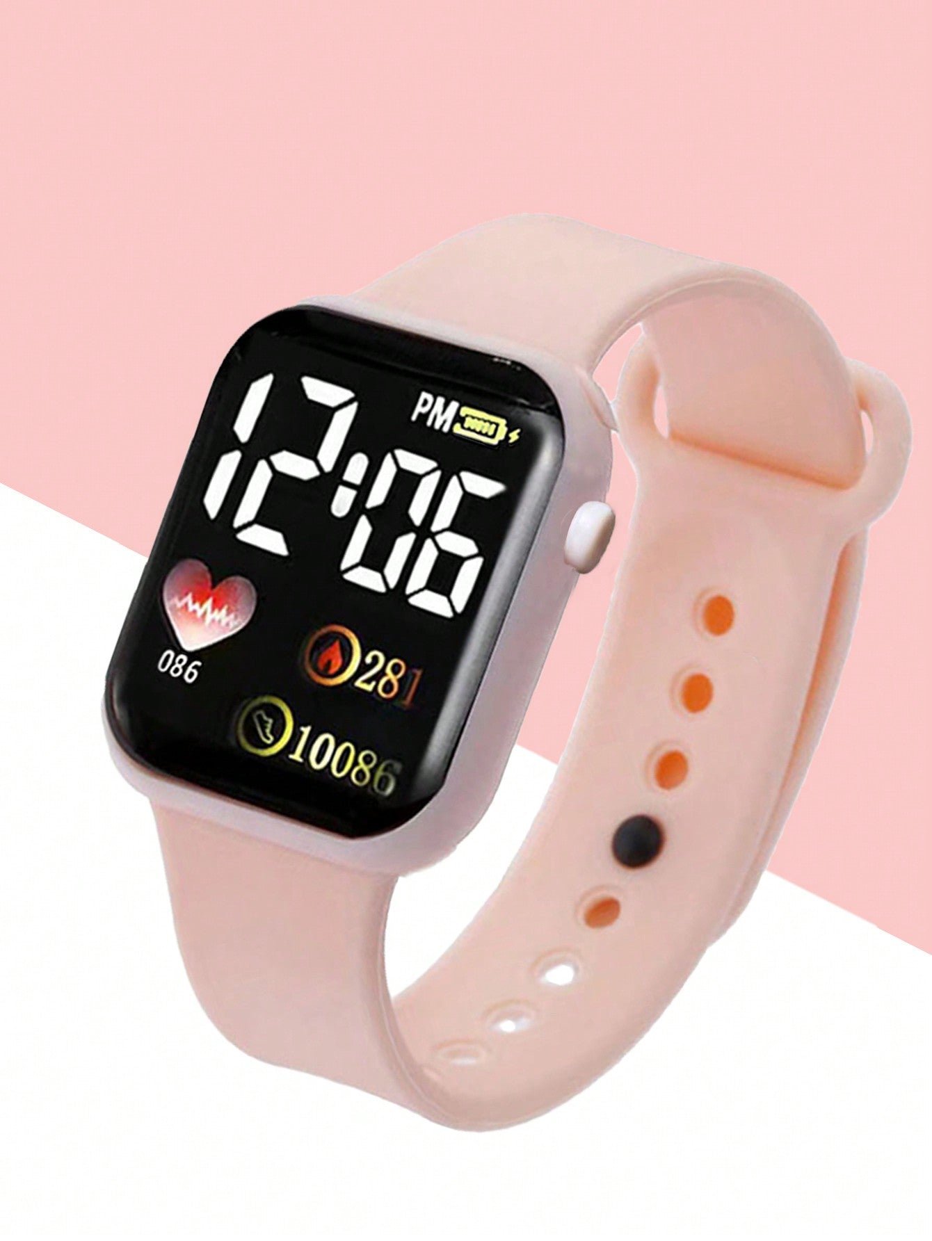 1PC Boy And Girls' LED Square Digital Electronic Watch And 1PC Crystal Rainbow Horse Bracelet Suitable For Daily Clothing