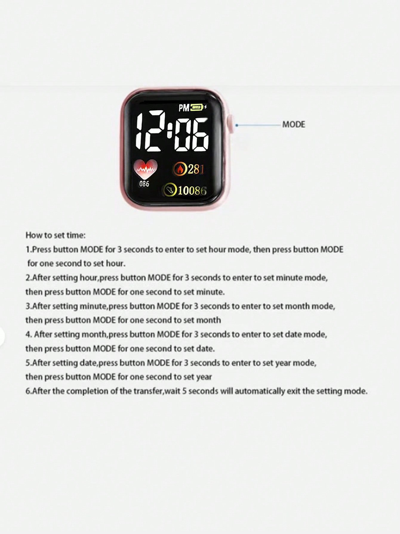 1PC Boy And Girls' LED Square Digital Electronic Watch And 1PC Crystal Rainbow Horse Bracelet Suitable For Daily Clothing