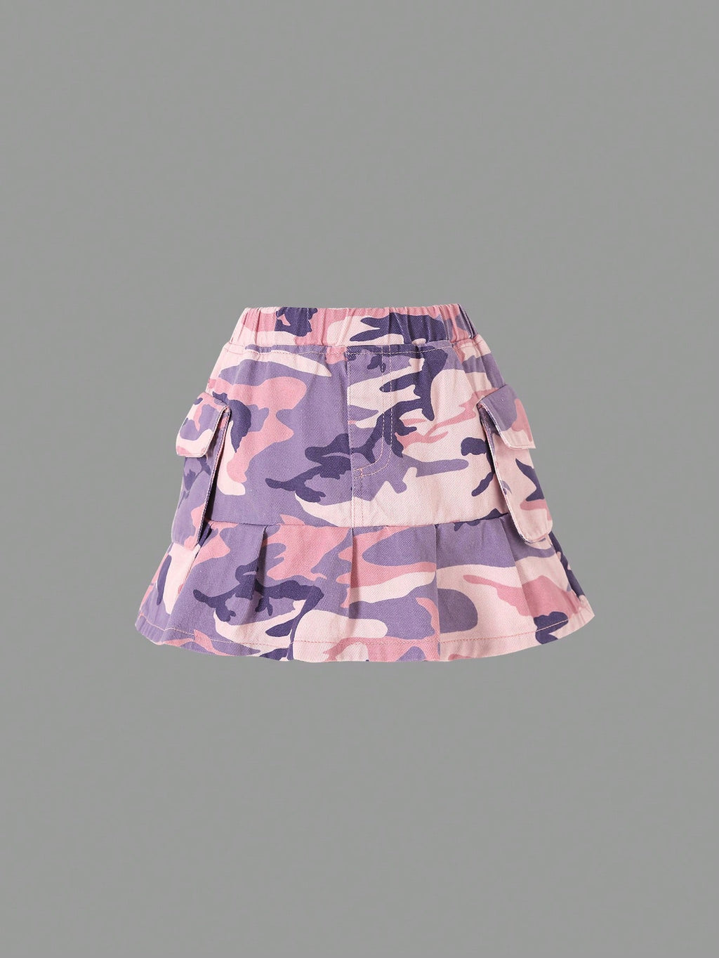 Young Girl Casual Loose Fit Simple Camouflage Print Multi-Pocket Denim Skirt