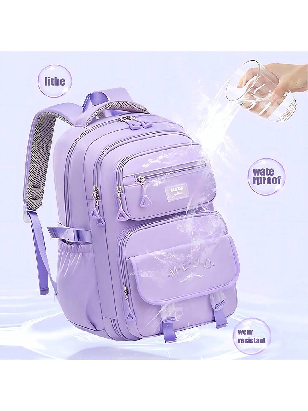 1pc Large Capacity Girls' Backpack, Casual Fashion Backpack, 15.6 Inch Laptop Backpack, Women's Double Shoulder Bag, School Bag, With Luggage Strap, Outdoor Traveling Bag, Suitable For Teenage Girls, School And Travel