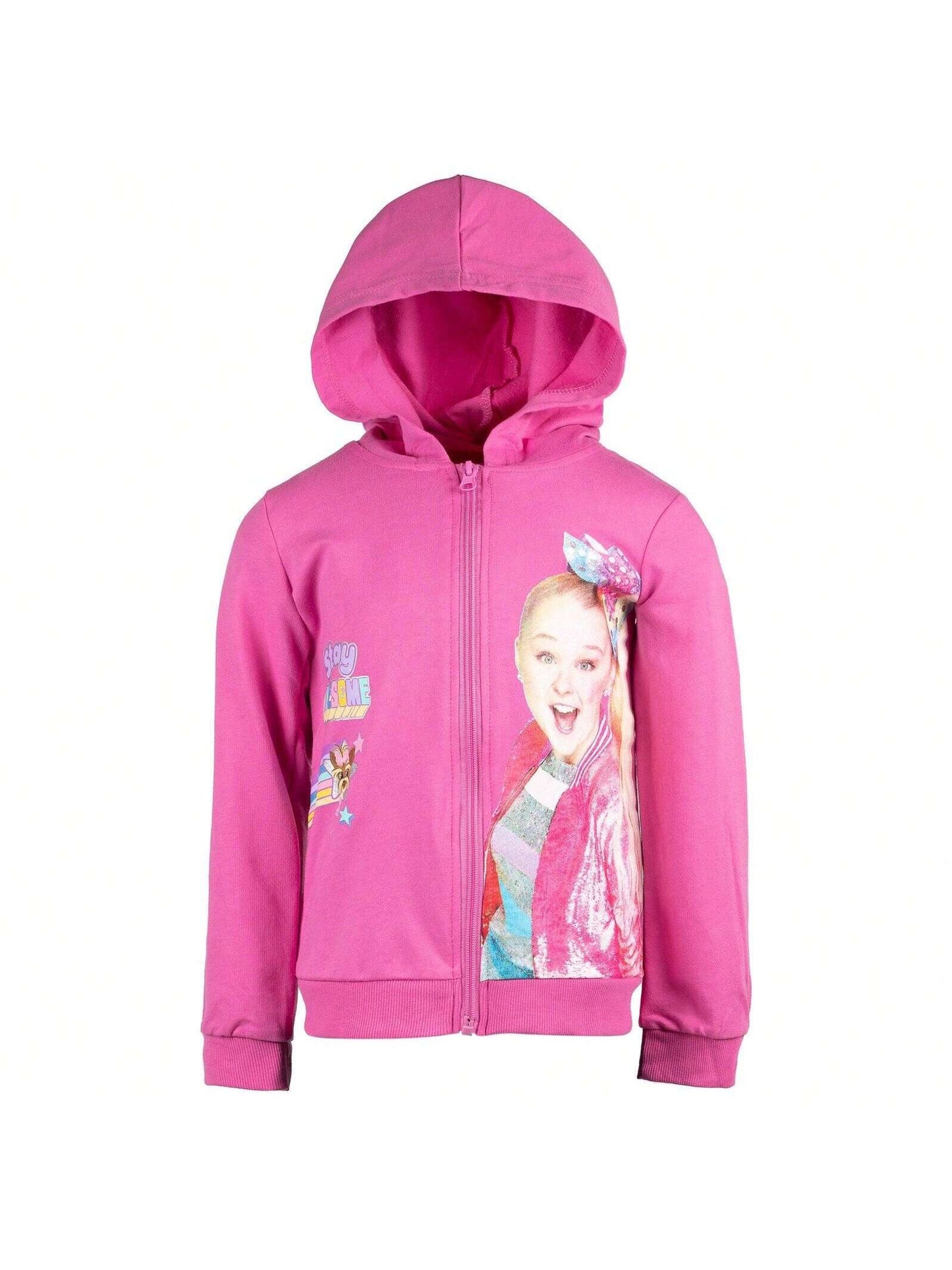 JoJo Siwa Zip Up French Terry Hoodie T-Shirt And Leggings 3 Piece Outfit Set