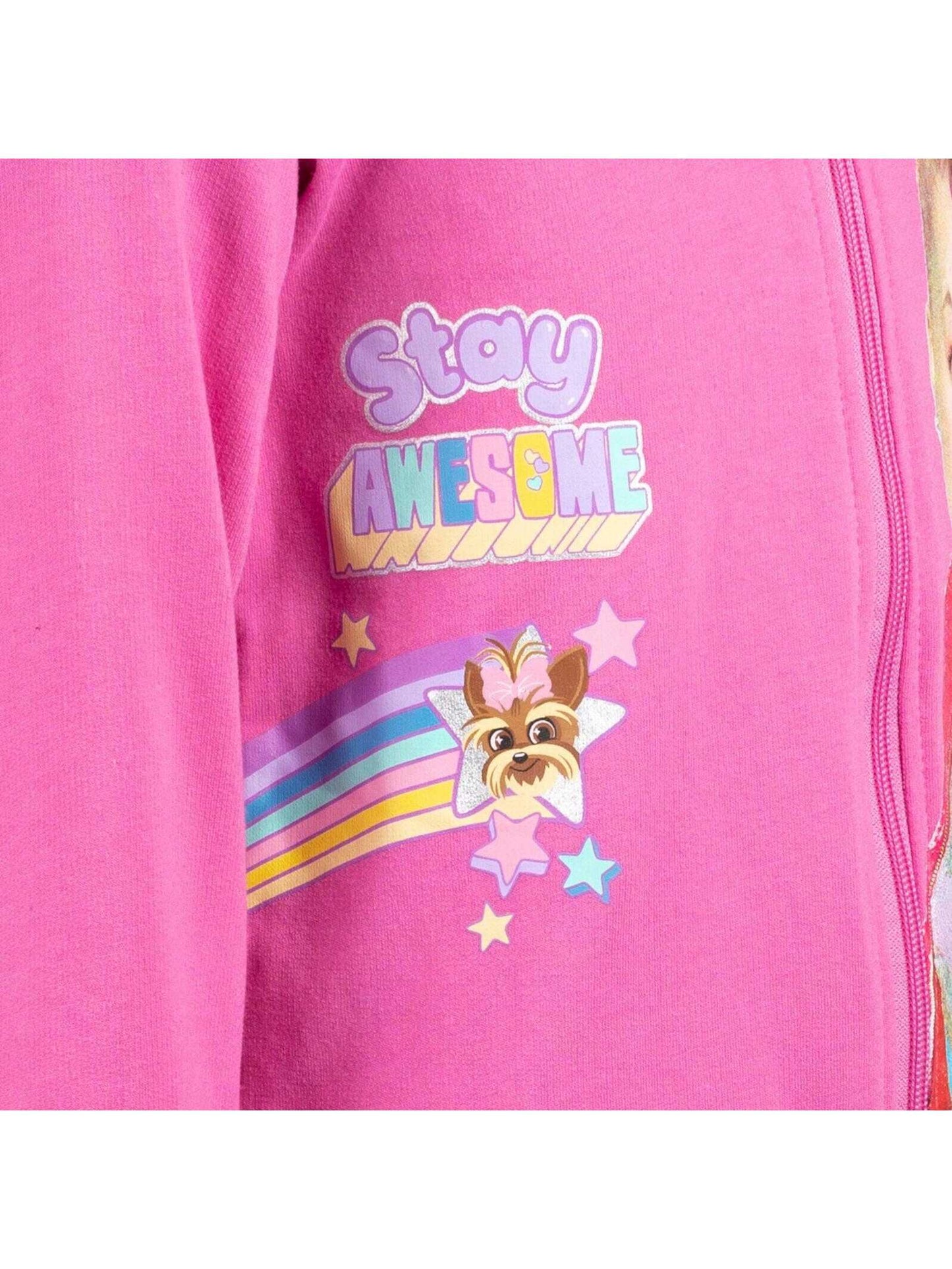 JoJo Siwa Zip Up French Terry Hoodie T-Shirt And Leggings 3 Piece Outfit Set