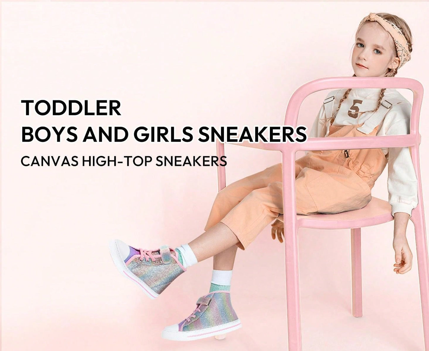 PENNYSUE Toddler Girls Sneakers Children Canvas High Top Sneakers Kids School Shoes