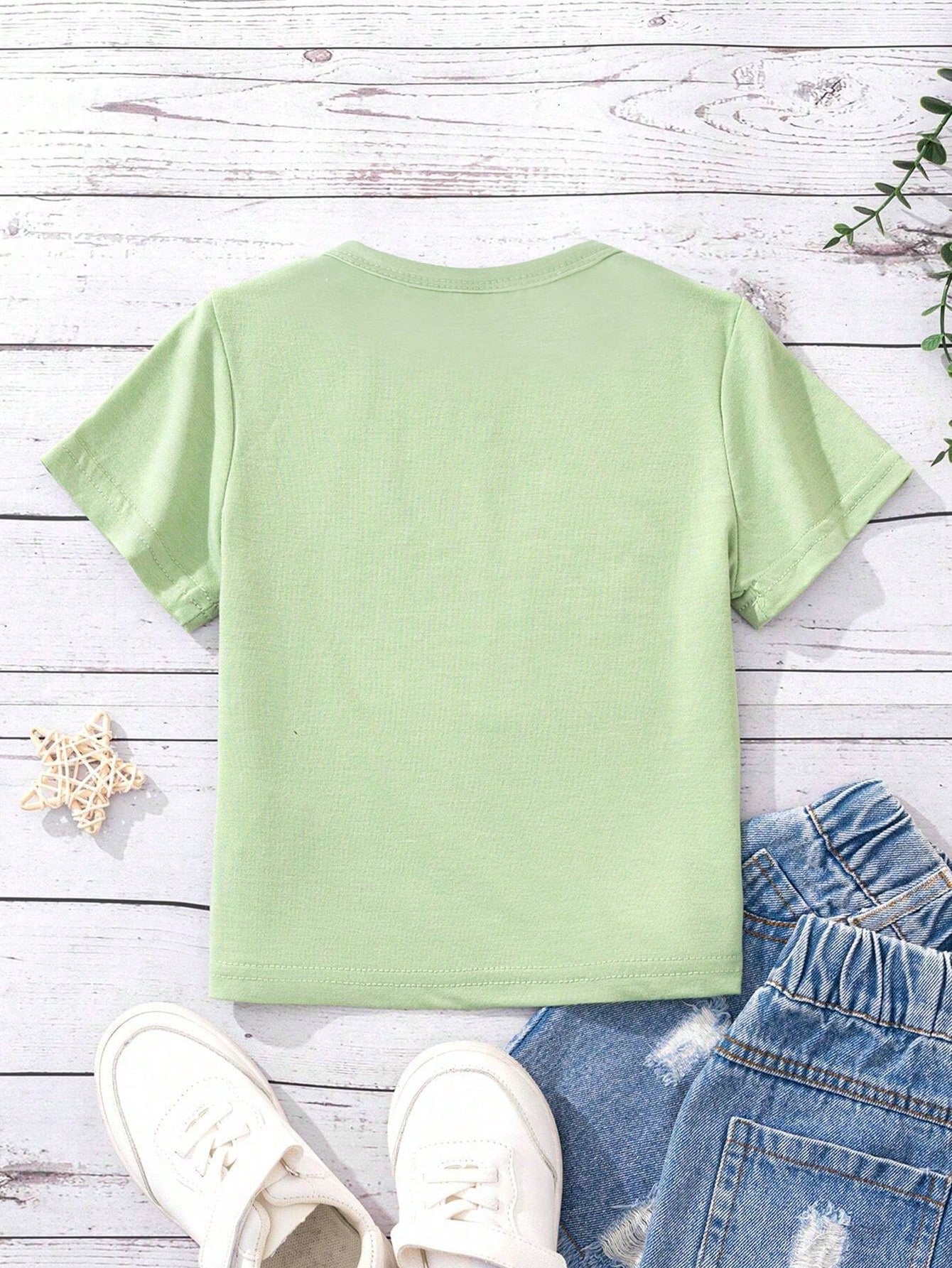 Young Girl's Fashionable Christian Jesus & Letter Printed Short Sleeve T-Shirt For Casual Wear, Sold Separately Or As Part Of Family Matching Outfits (Mommy And Me - 3 Pieces Sold Separately)