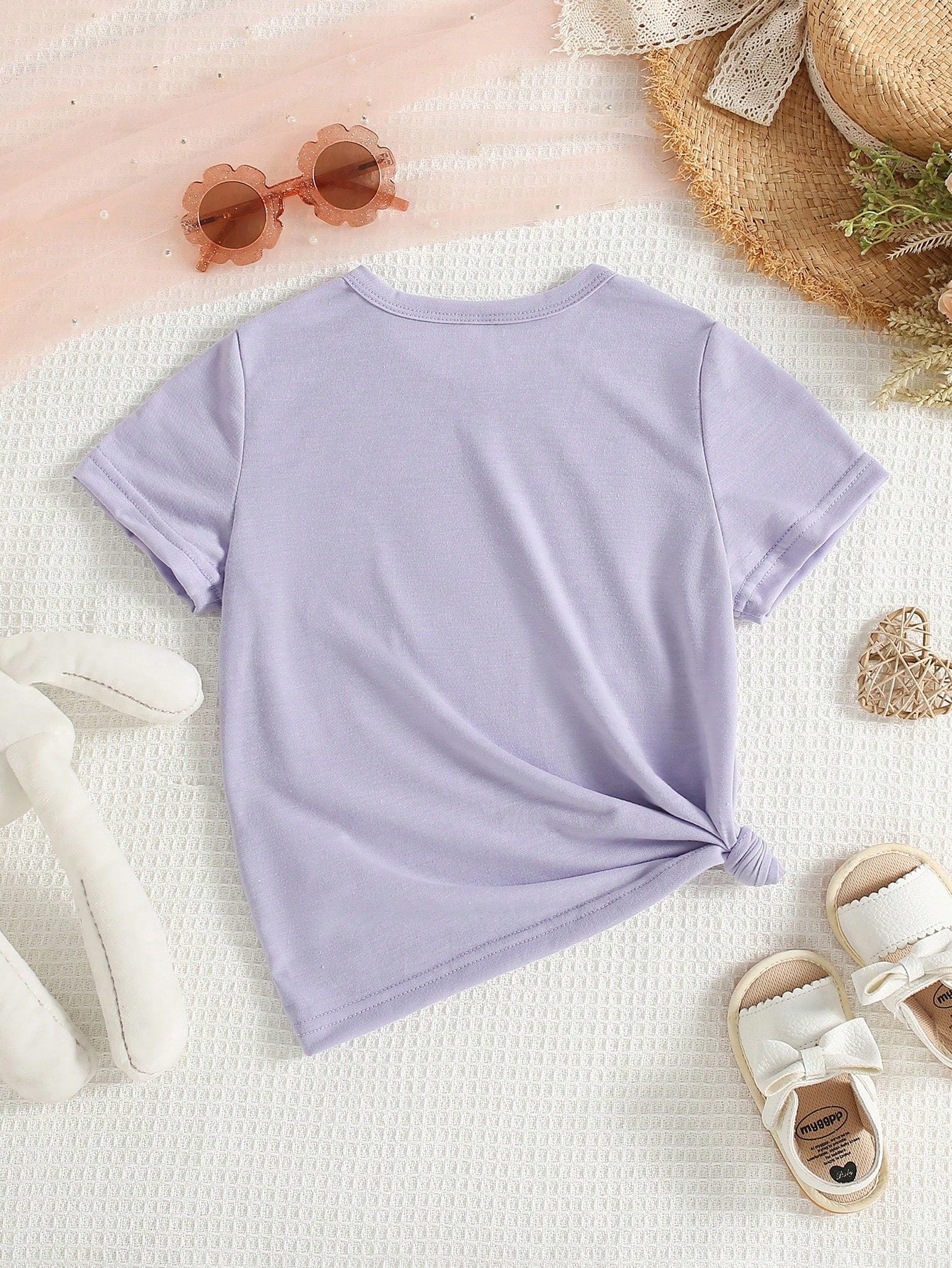 Young Girl's Fashionable Christian Jesus & Letter Printed Short Sleeve T-Shirt For Casual Wear, Sold Separately Or As Part Of Family Matching Outfits (Mommy And Me - 3 Pieces Sold Separately)