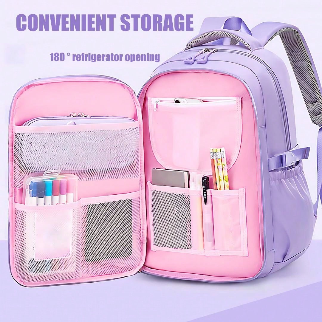 1pc Large Capacity Girls' Backpack, Casual Fashion Backpack, 15.6 Inch Laptop Backpack, Women's Double Shoulder Bag, School Bag, With Luggage Strap, Outdoor Traveling Bag, Suitable For Teenage Girls, School And Travel
