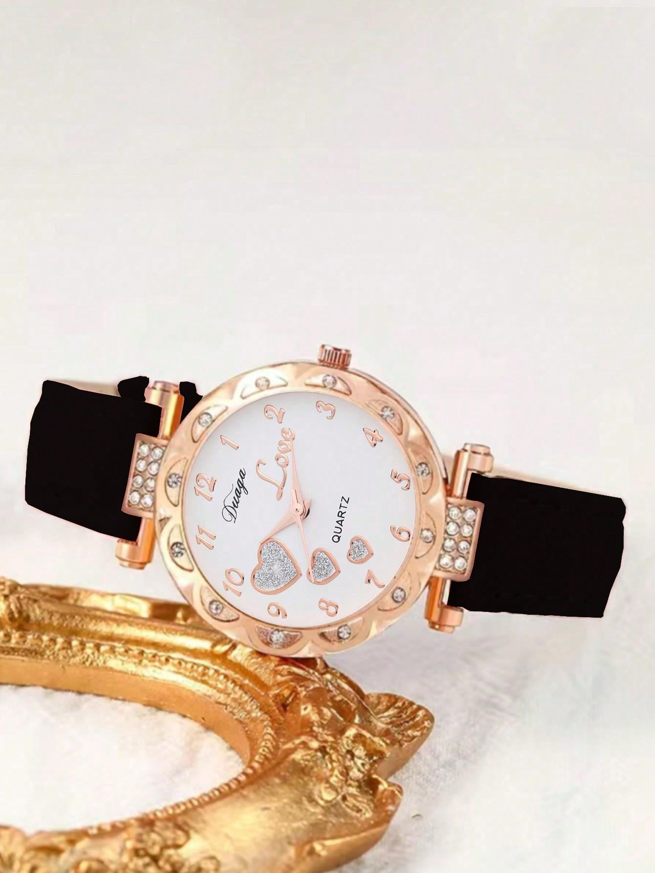6pcs/Set Girls' Watch & Jewelry Gift Set With Rhinestone Quartz Watch And Butterfly Themed Jewelry, Perfect Gift For Kids