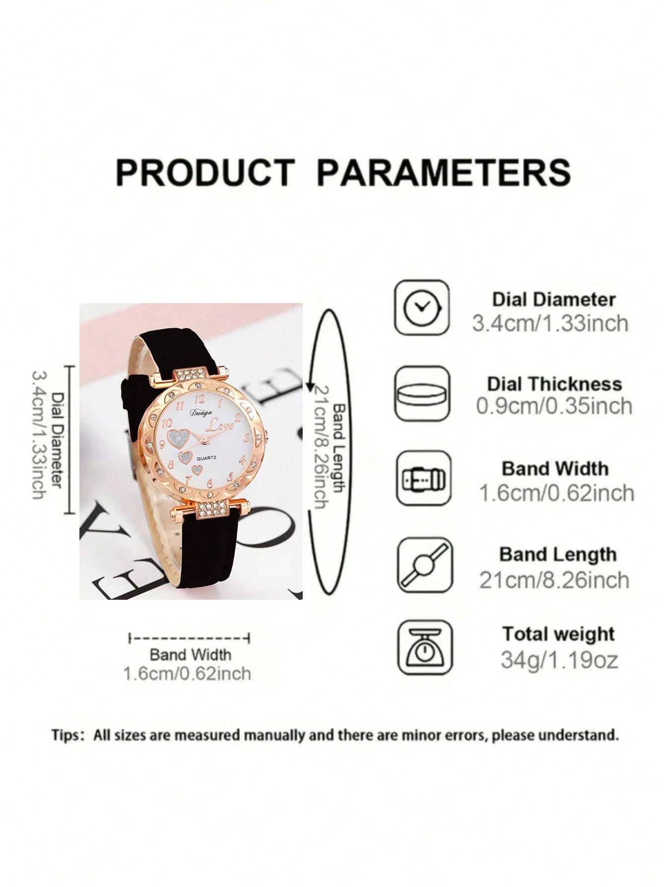 6pcs/Set Girls' Watch & Jewelry Gift Set With Rhinestone Quartz Watch And Butterfly Themed Jewelry, Perfect Gift For Kids
