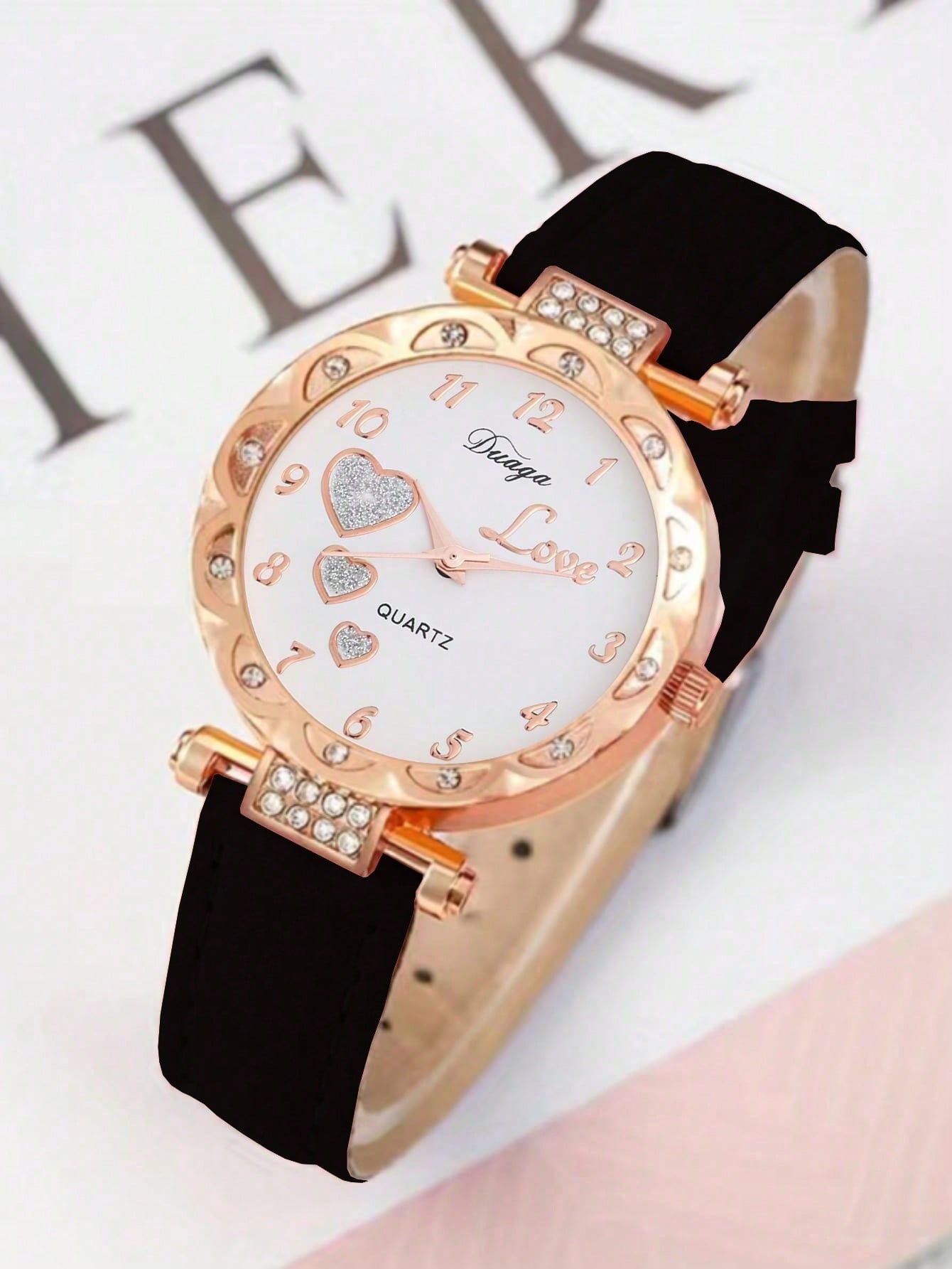 6pcs/Set Girls' Watch & Jewelry Gift Set With Rhinestone Quartz Watch And Butterfly Themed Jewelry, Perfect Gift For Kids