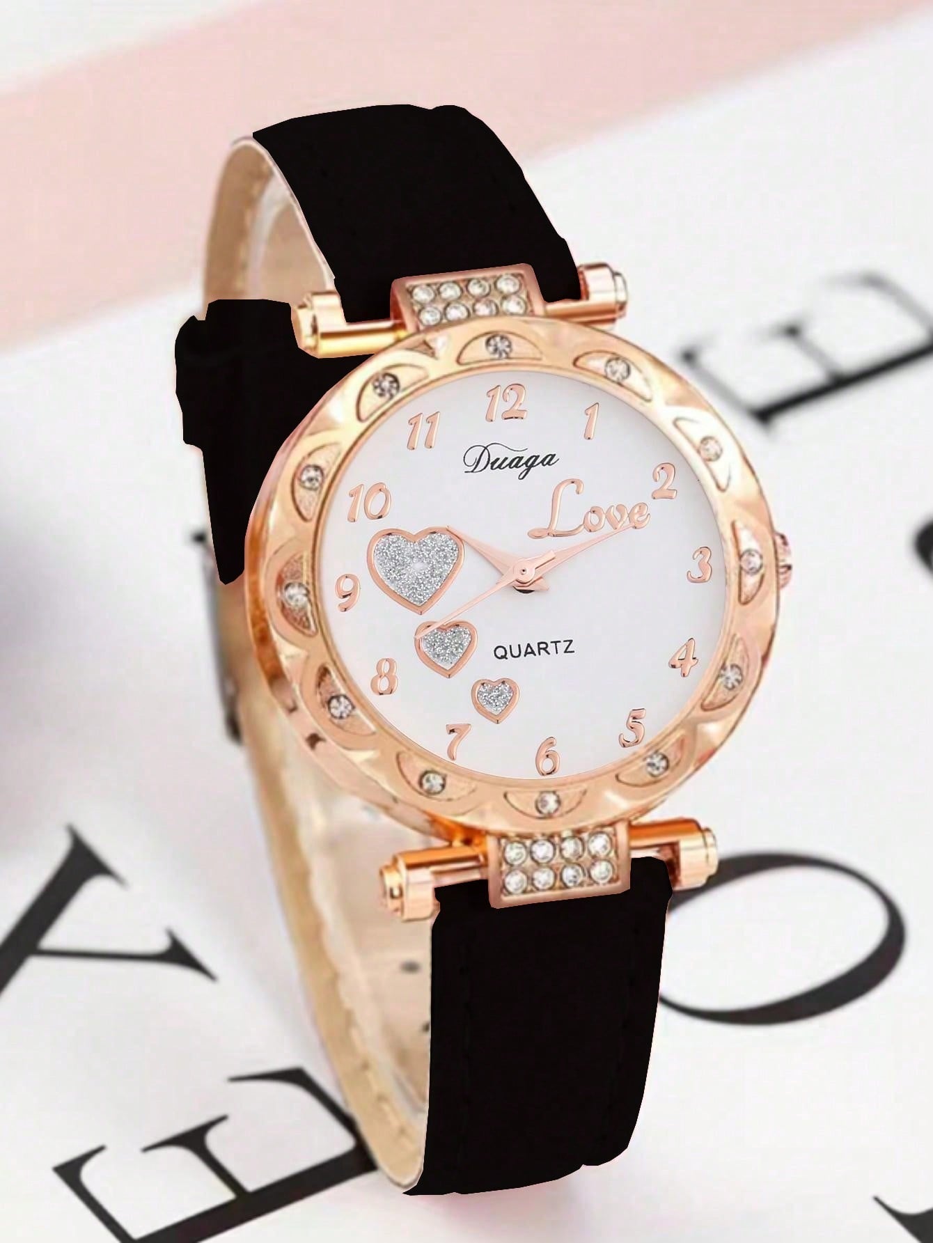 6pcs/Set Girls' Watch & Jewelry Gift Set With Rhinestone Quartz Watch And Butterfly Themed Jewelry, Perfect Gift For Kids