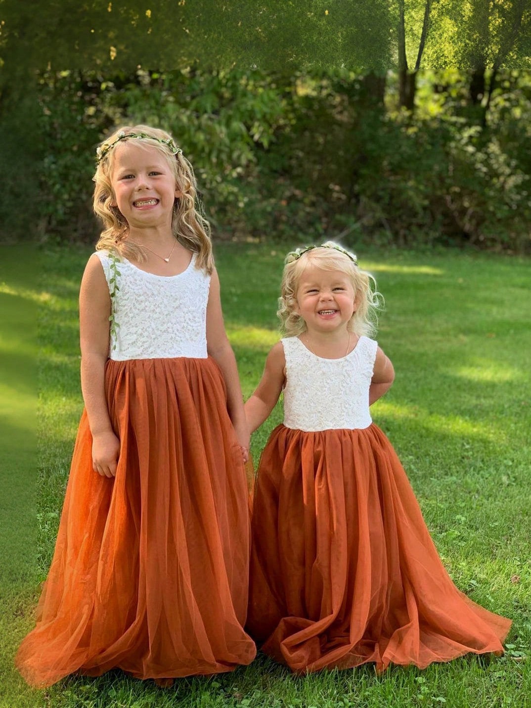 Girl Baby Toddler Vintage Lace V-Back Straight Tulle Tulle A-Line Sleeveless Full-Length Flower Girl Dress