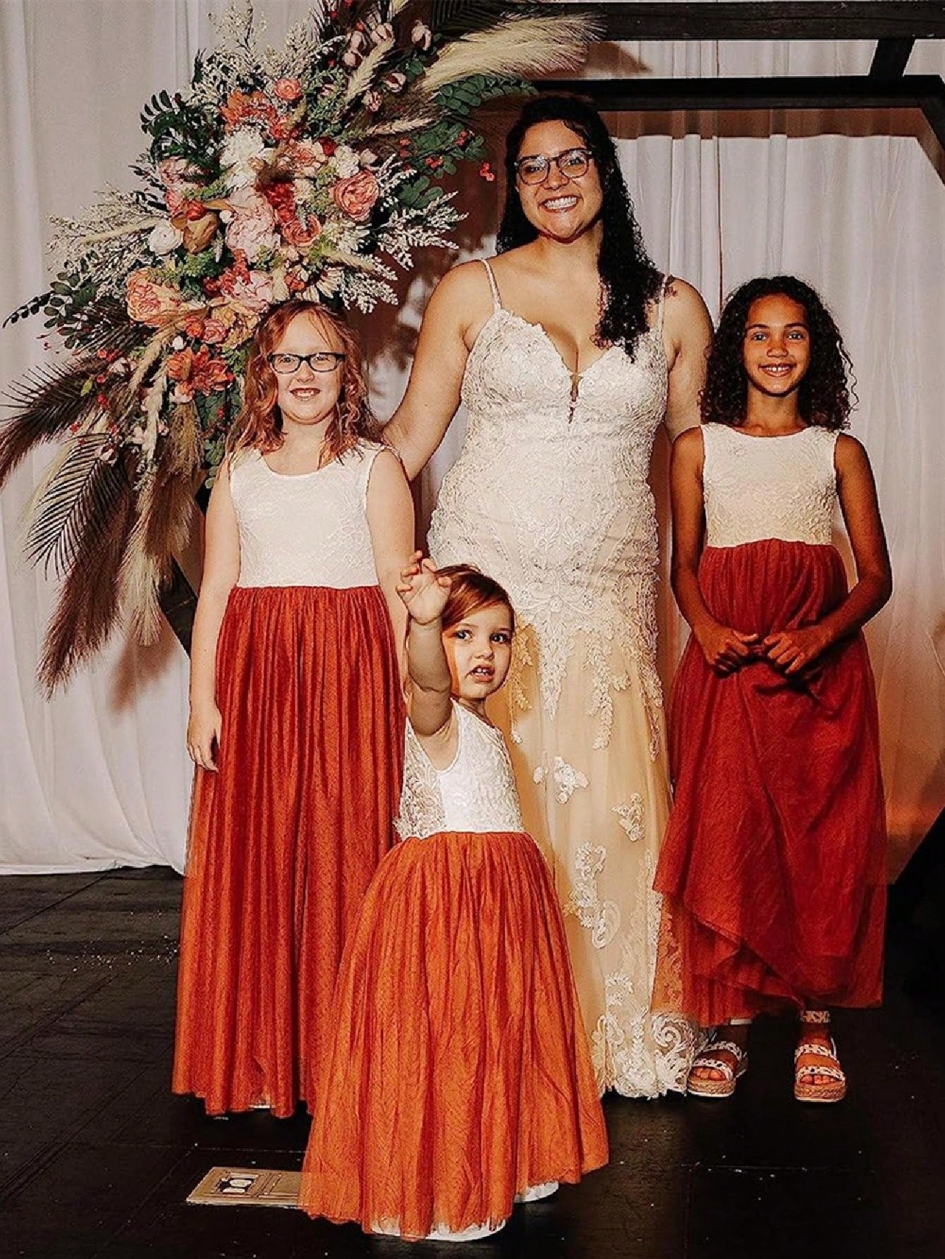 Girl Baby Toddler Vintage Lace V-Back Straight Tulle Tulle A-Line Sleeveless Full-Length Flower Girl Dress