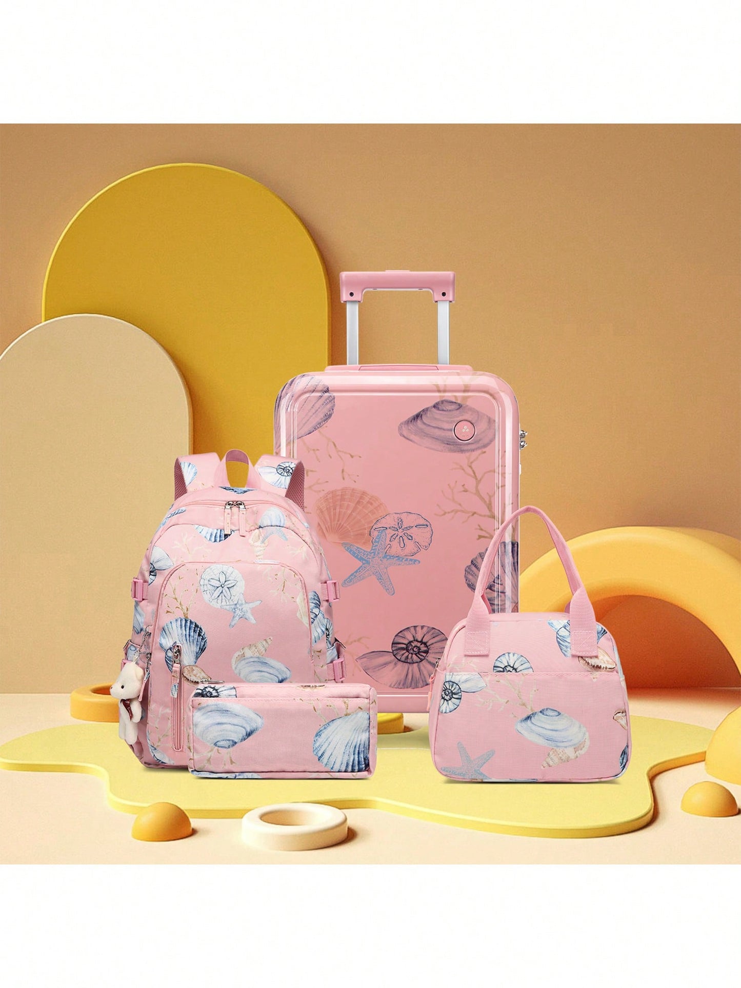 4 Piece Kid's Luggage With Backpack Set For Boys Girls Spinner 18" Hardside PC Rolling Carry On Suitcase With TSA Lock