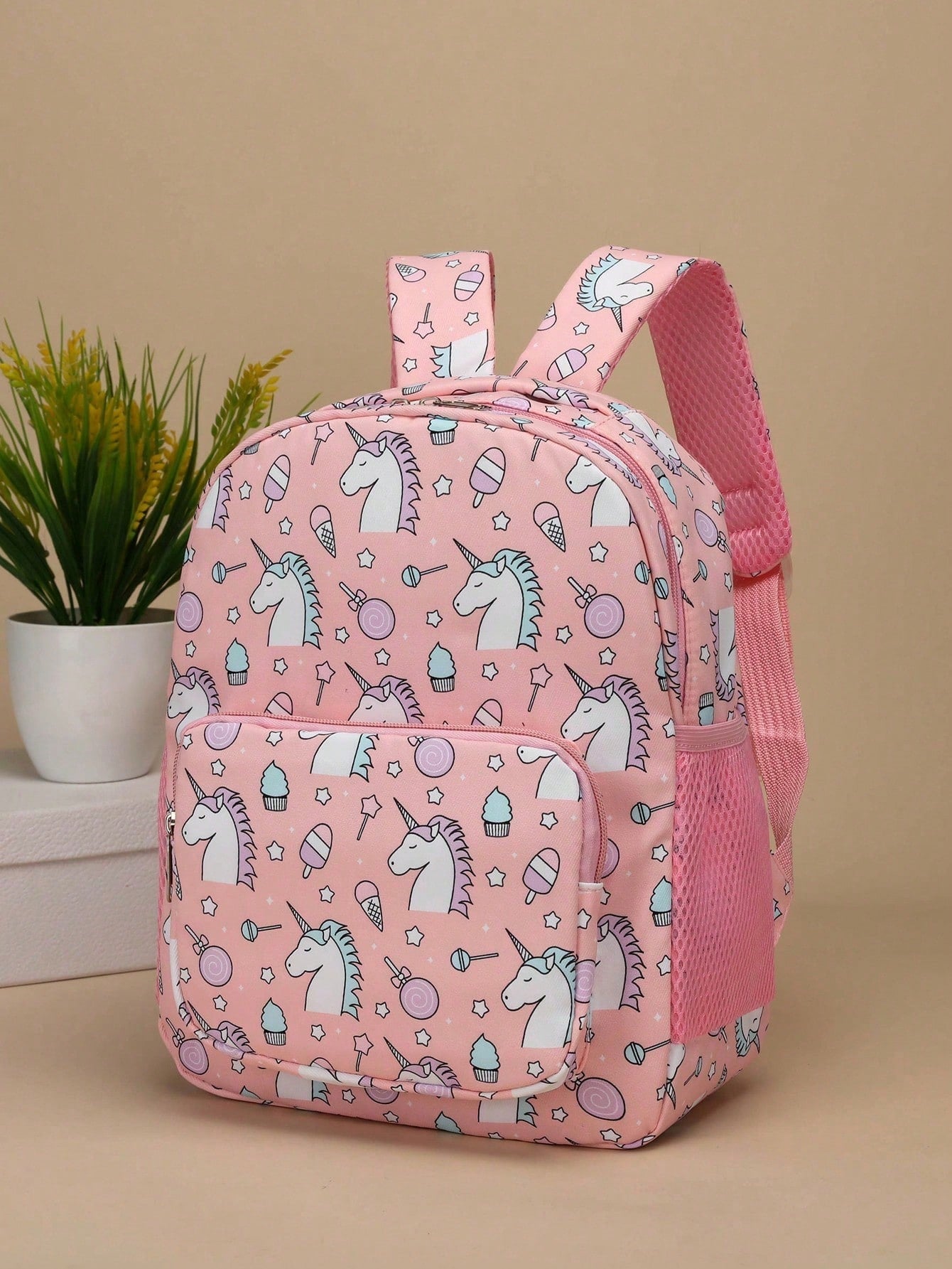 Boys Cartoon Pattern Backpack With Adjustable-strap
