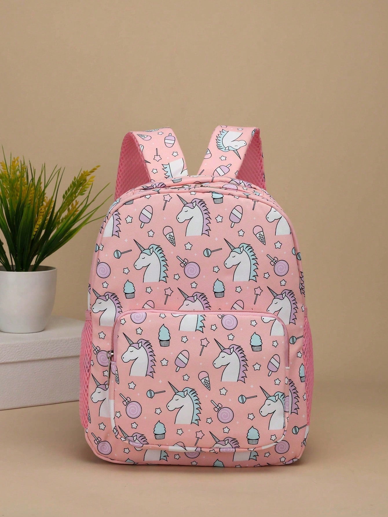 Boys Cartoon Pattern Backpack With Adjustable-strap