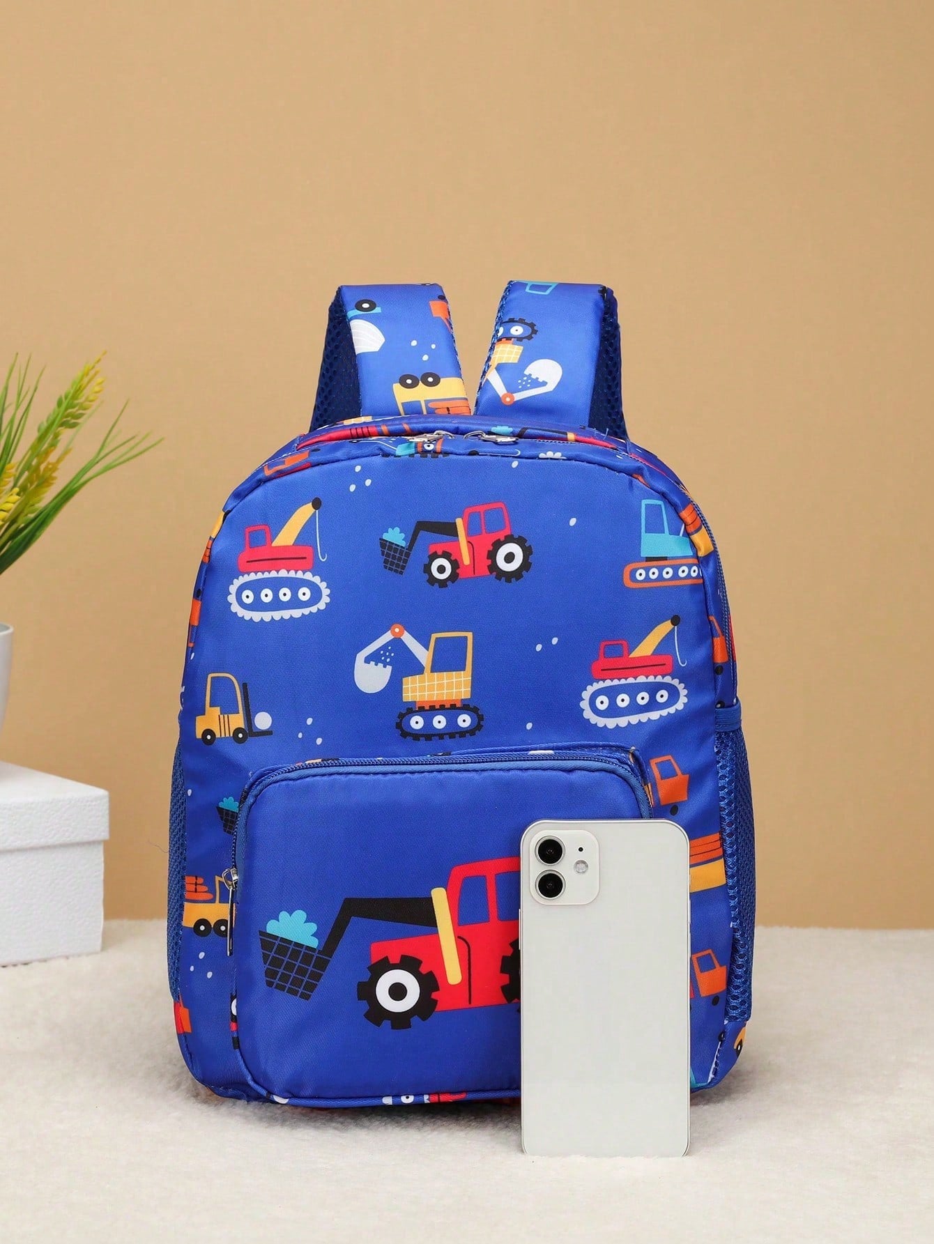 Boys Cartoon Pattern Backpack With Adjustable-strap