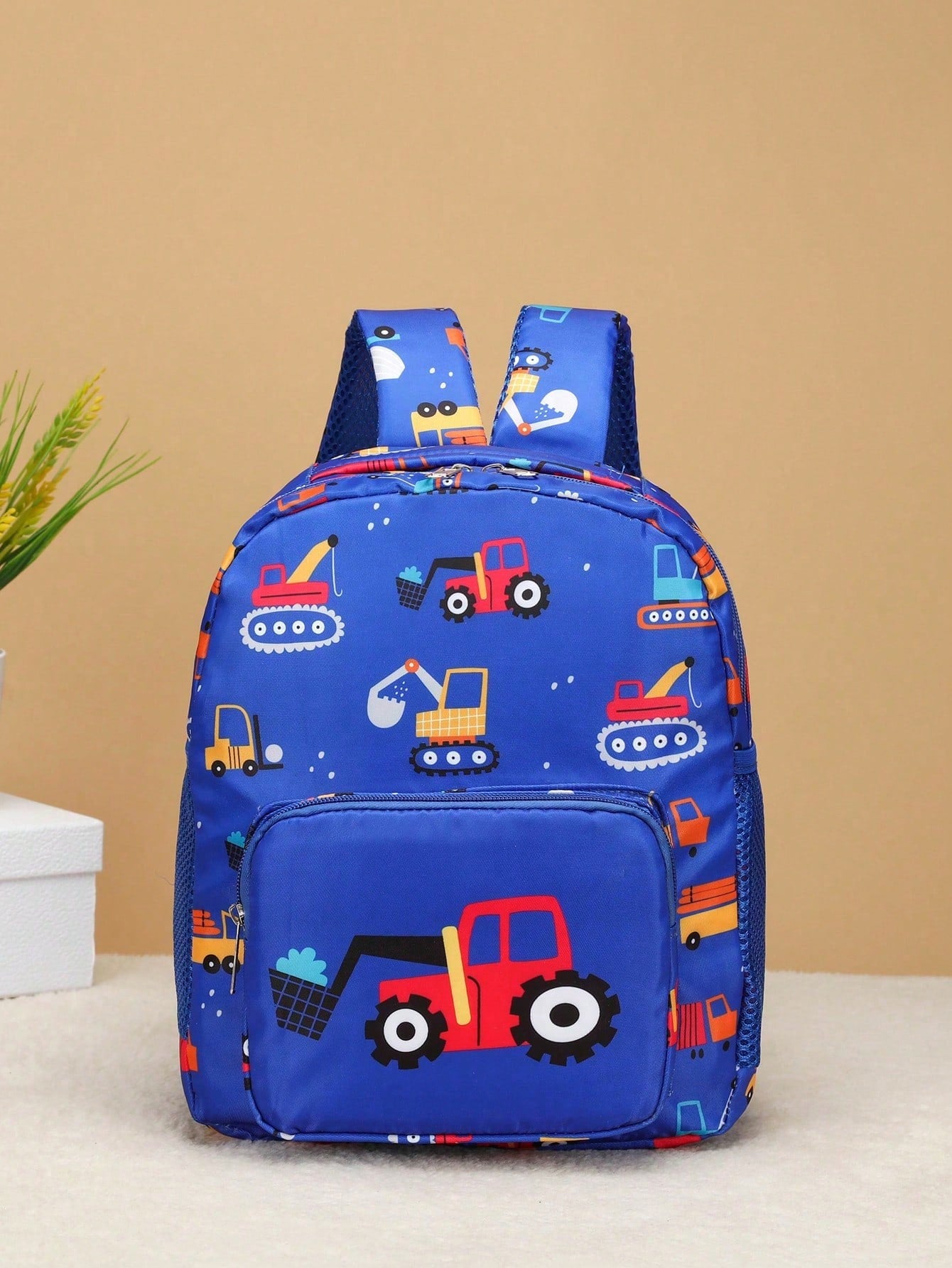Boys Cartoon Pattern Backpack With Adjustable-strap